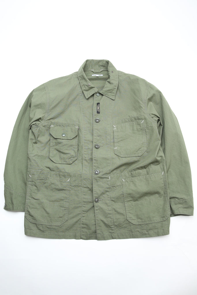 Engineered Garments X Totem FU Over Coverall Jacket - Olive Cotton