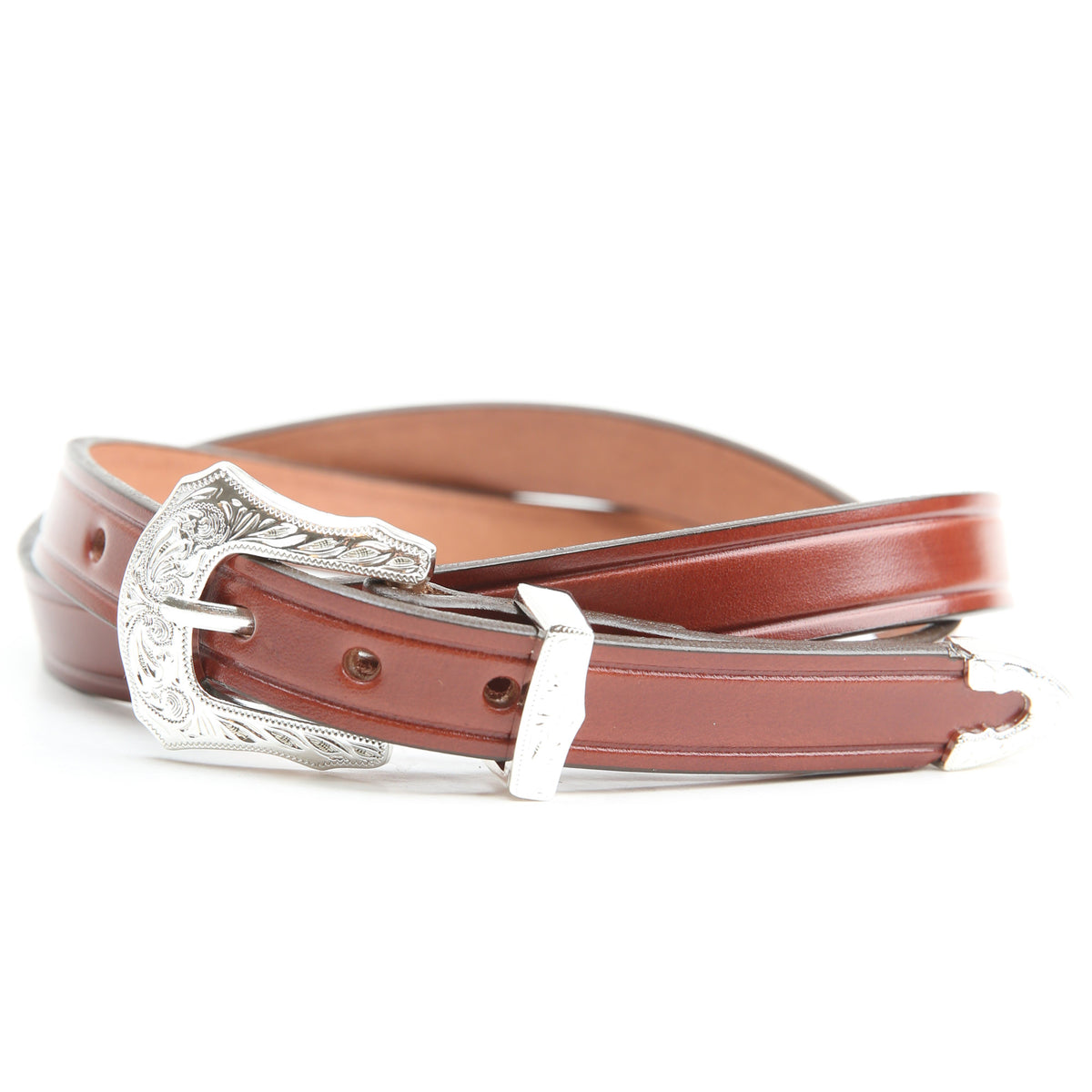 Creations Sibylle For Something French Red Embossed Belt Silver Buckle 30 Inches Moment of Passion main image 3