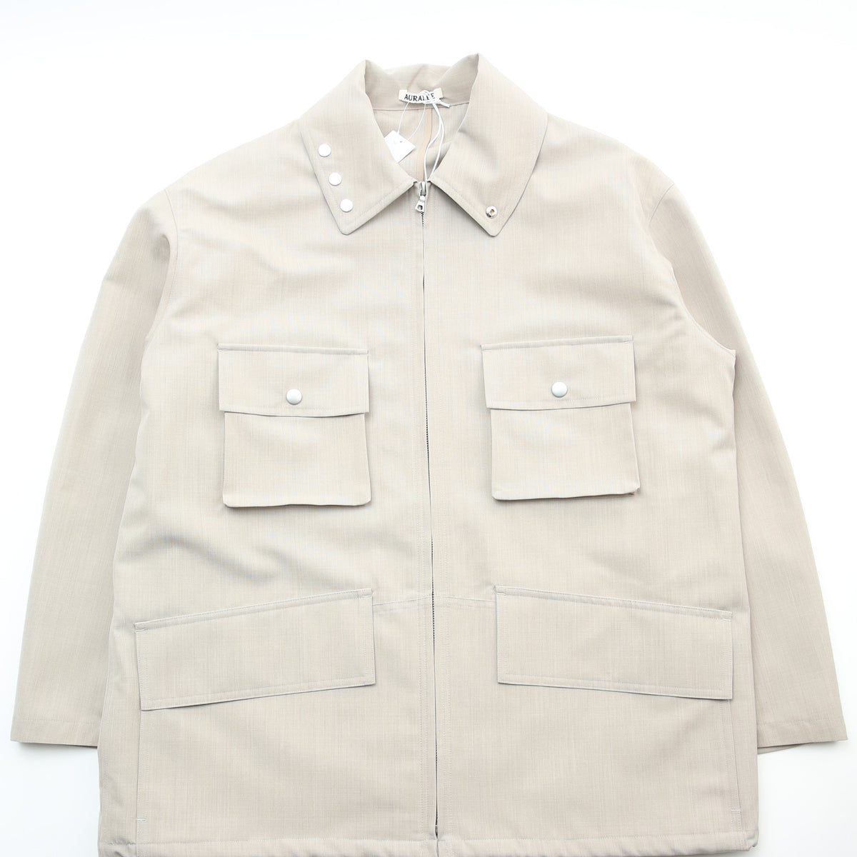Auralee Wool Max Canvas Blouson - Top Gray Beige – Totem Brand Co