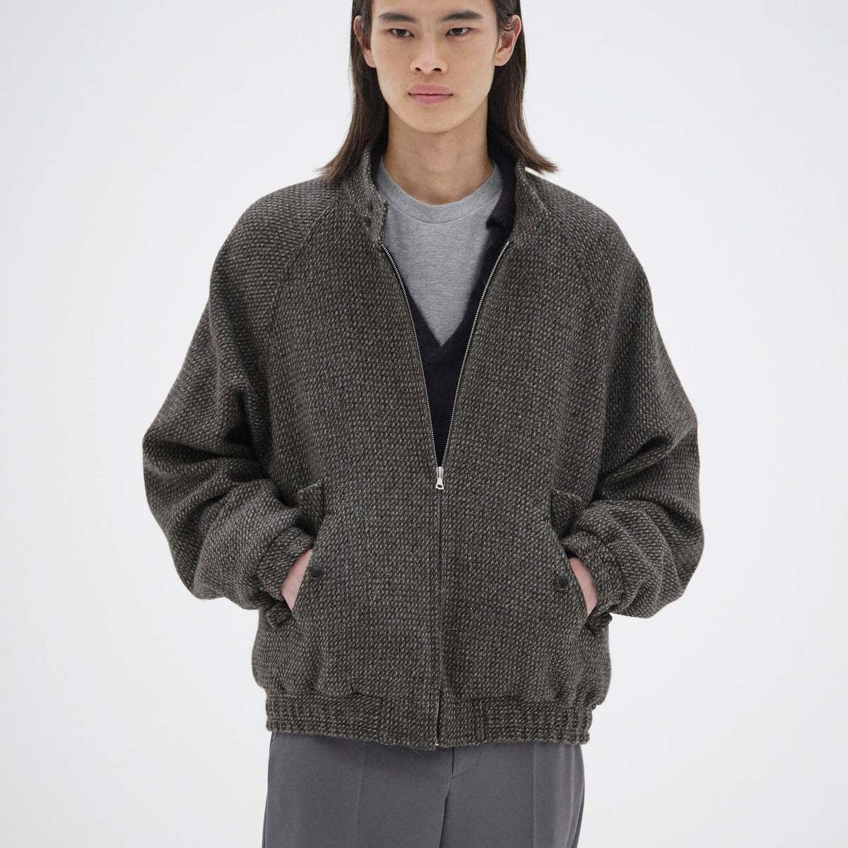 Auralee Alpaca Wool Silk Zip Tweed Blouson – Totem Brand Co