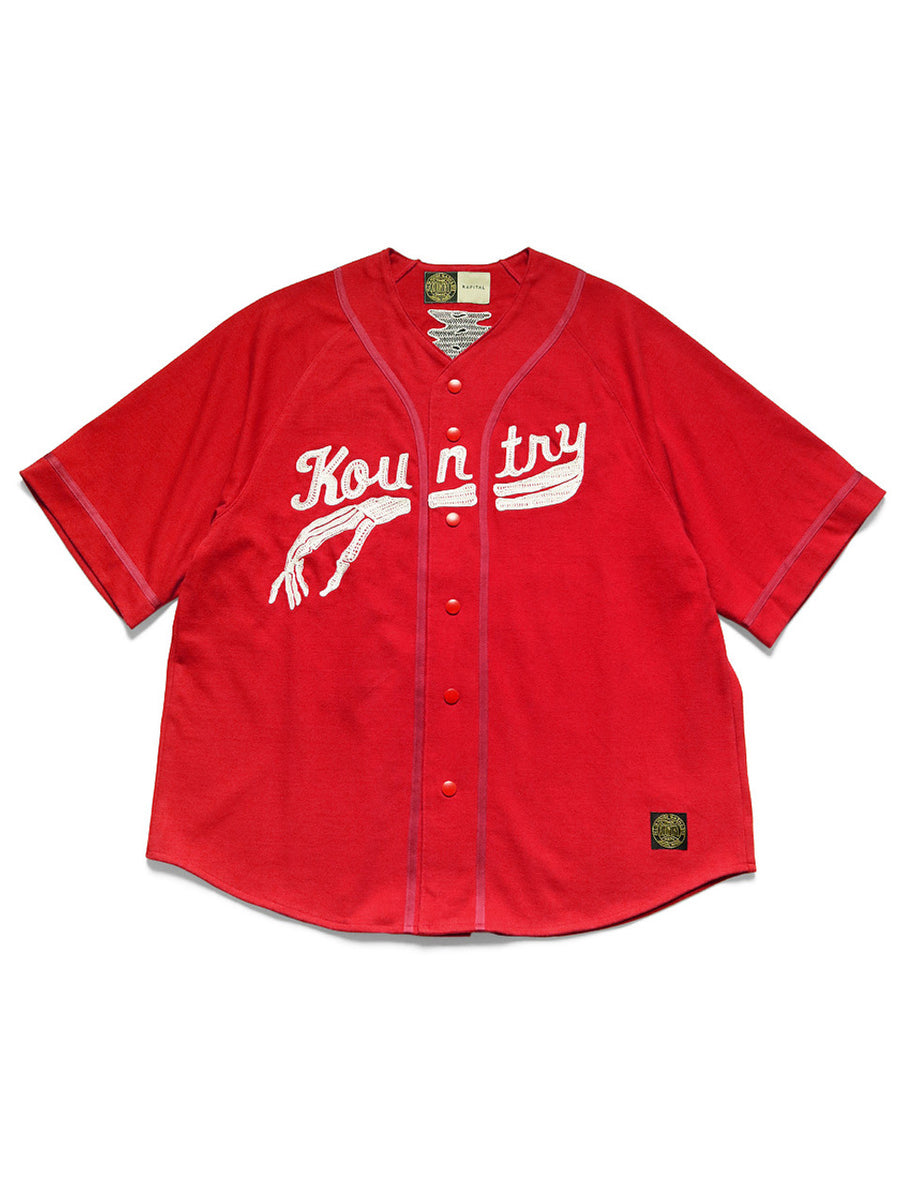 Kapital 16/- Densed Jersey Baseball Shirt (BONE) - Red – Totem 
