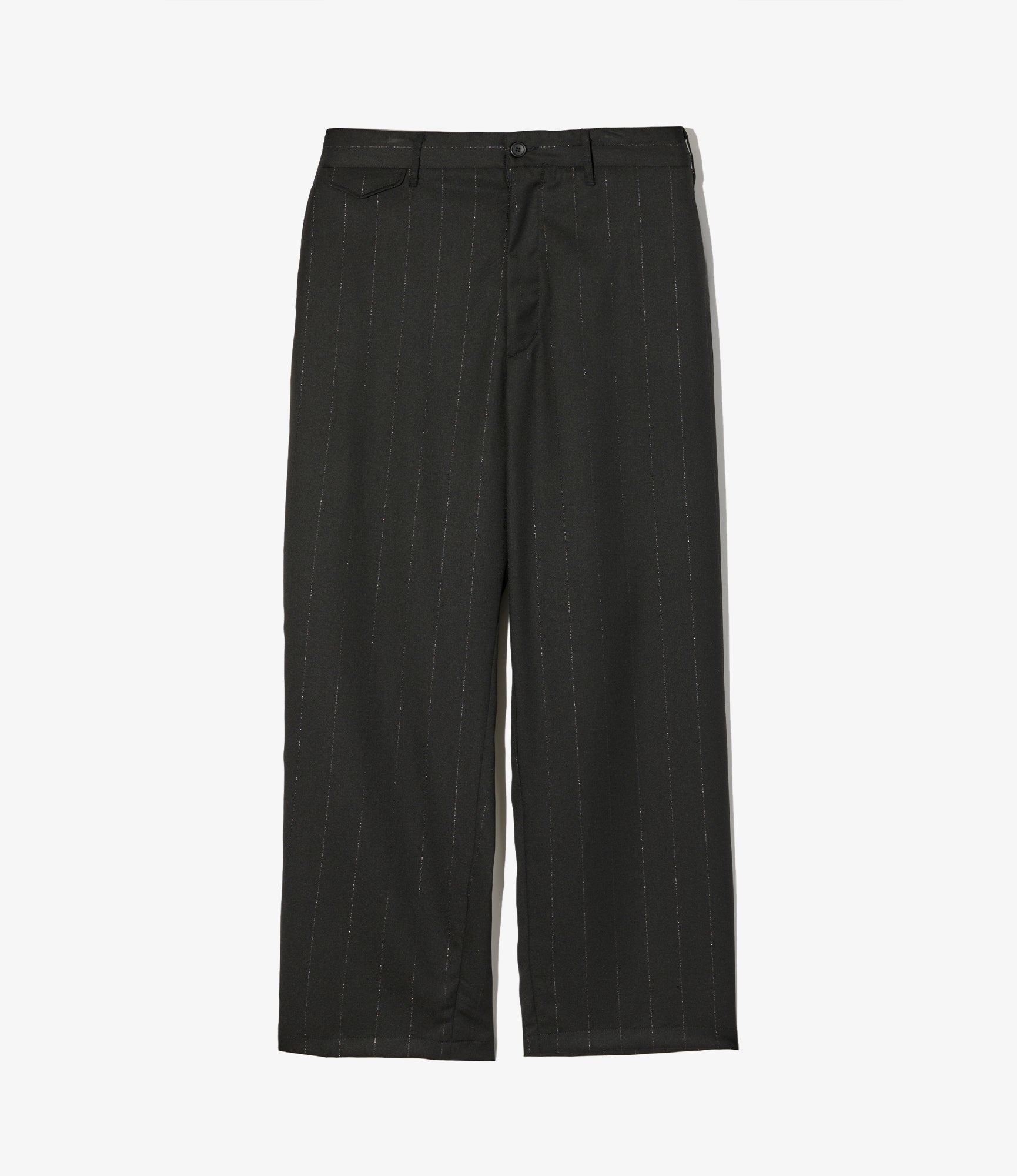 Engineered Garments Officer Pant - Black Polyester Lurex Stripe