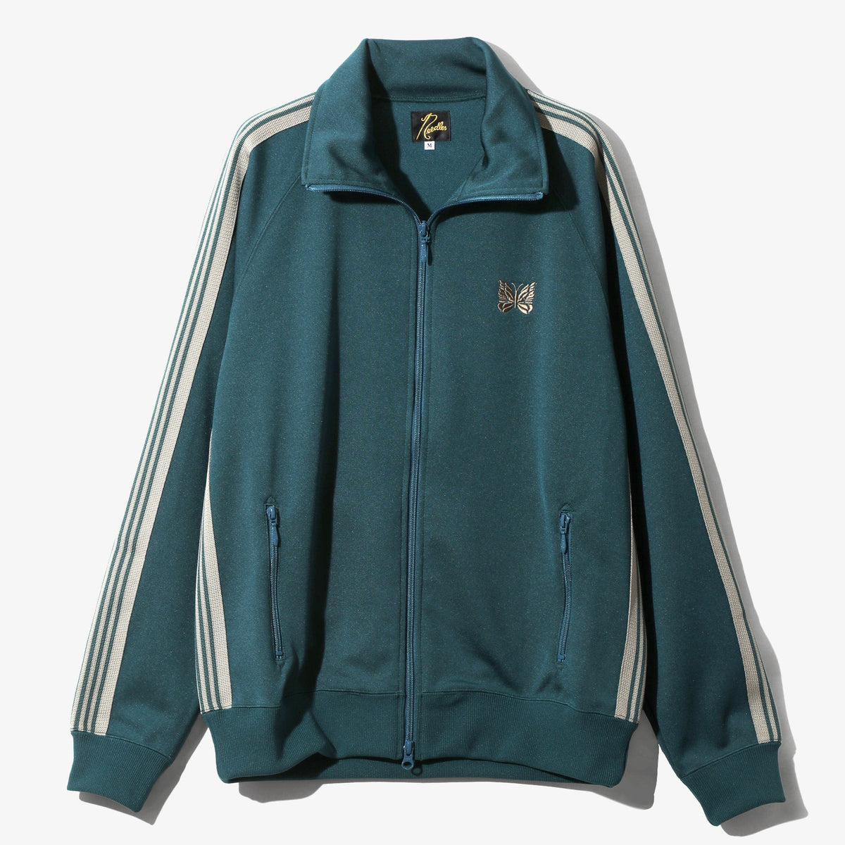 Needles Track Jacket Poly Smooth - Green (Grey Stripe) – Totem 