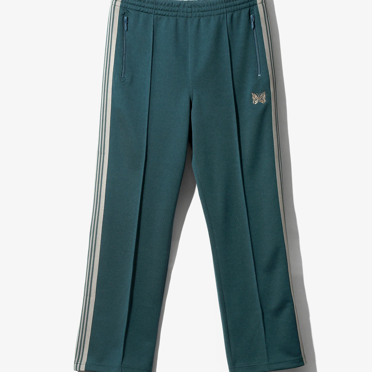 Needles Track Pants Poly Smooth - Green (Grey Stripe) – Totem