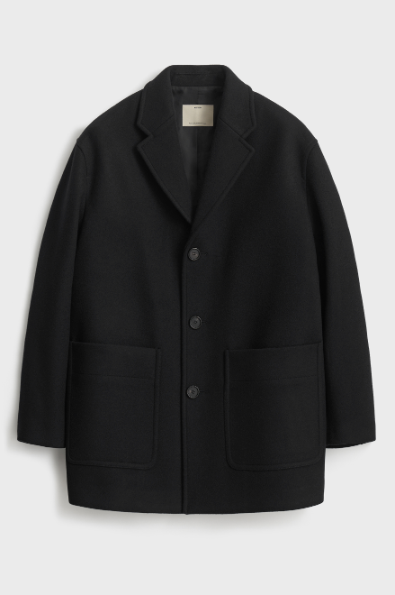 Pottery Melton Wool Half Coat - Black – Totem Brand Co.