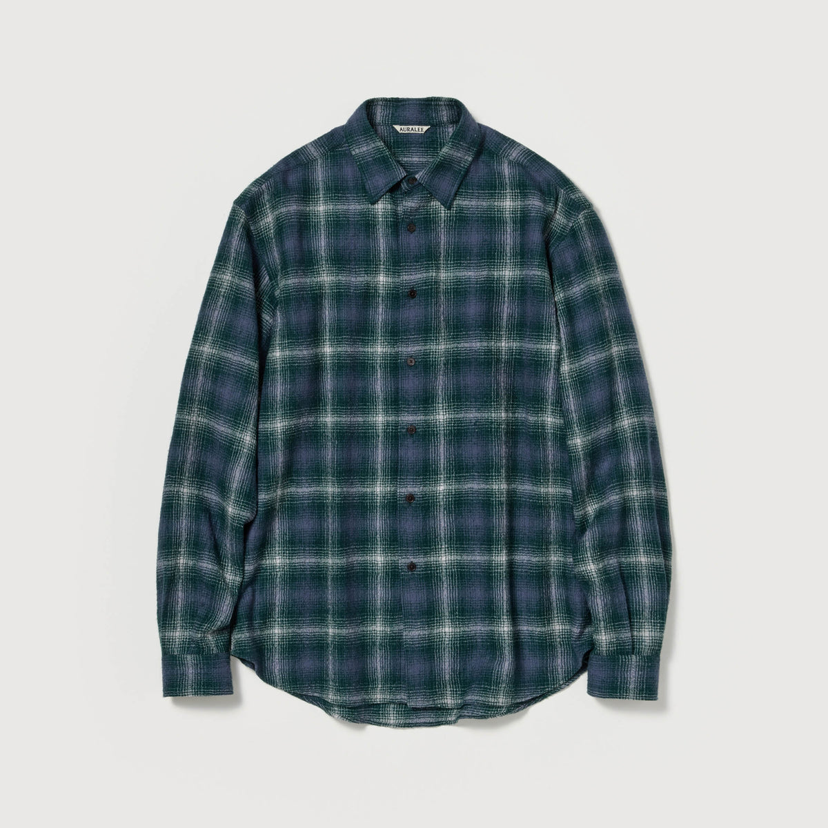 Auralee Airy Wool Check Shirt - Forest Green x Navy – Totem Brand Co