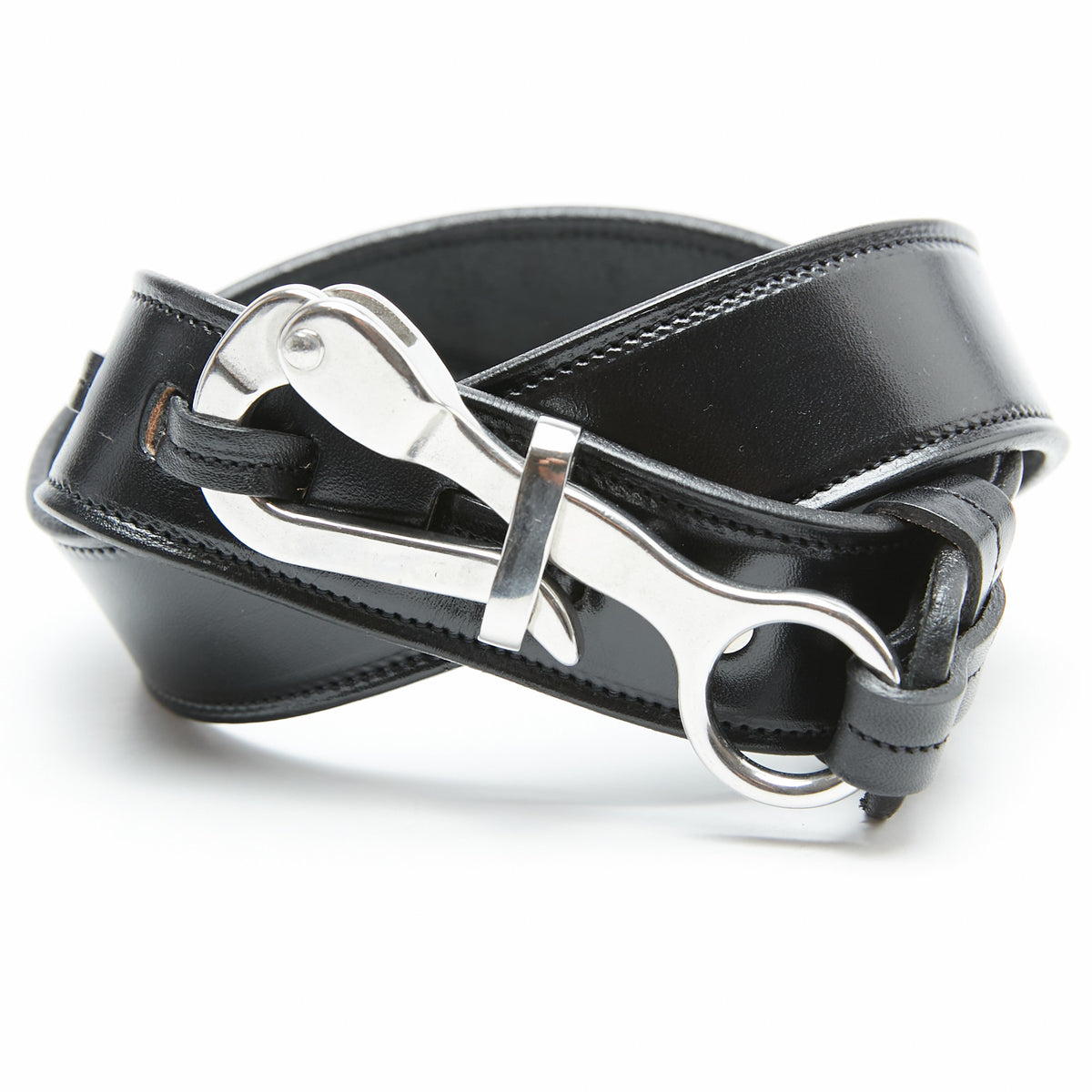 Tory Leather Co. Vintage 90s Black Stitched Leather Belt 28 Tory Leather Fancy Stitched Belt– StateLineTack main image 3