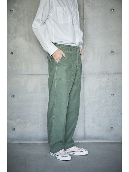 orSlow U.S Army Fatigue Pants Used Wash (Regular Fit) - Used Green