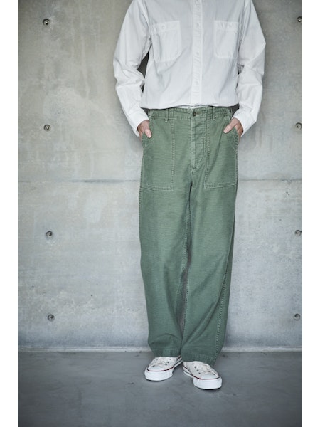 orSlow U.S Army Fatigue Pants Used Wash (Regular Fit) - Used Green