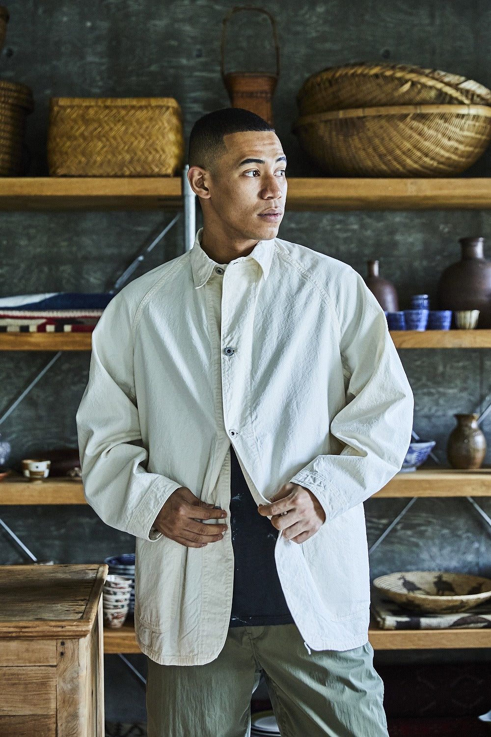 ジャケット・アウター orslow 1940'S COVERALL Orslow WWII 40's Denim Coverall - Ecru – Totem Brand Co.