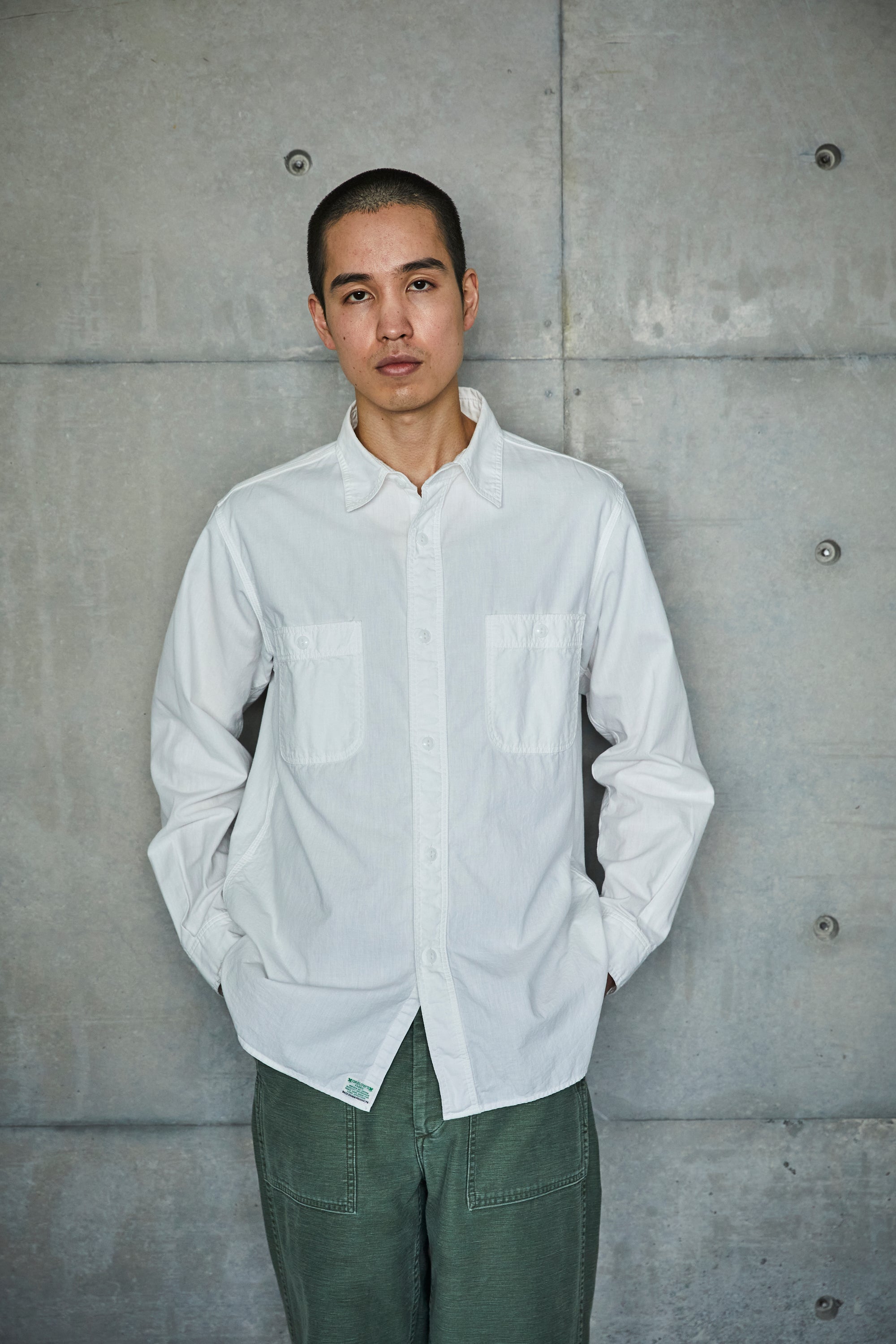 orSlow Chambray Work Shirt - White – Totem Brand Co.