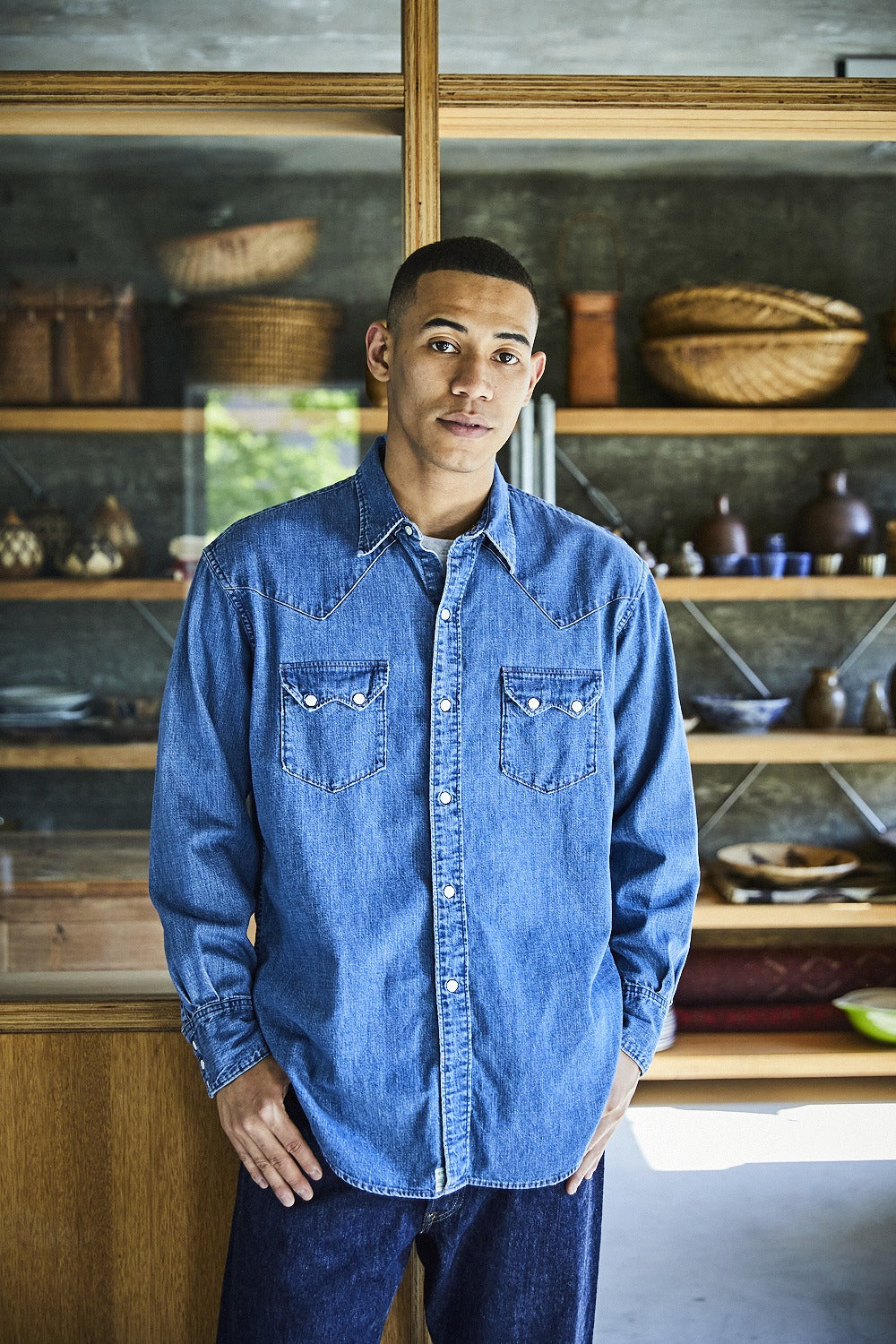 orSlow Denim Western Shirt - Used Denim – Totem Brand Co.