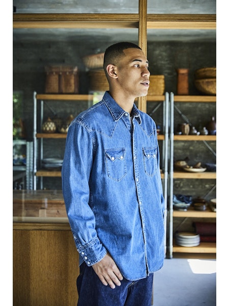 orSlow Denim Western Shirt - Used Denim – Totem Brand Co.