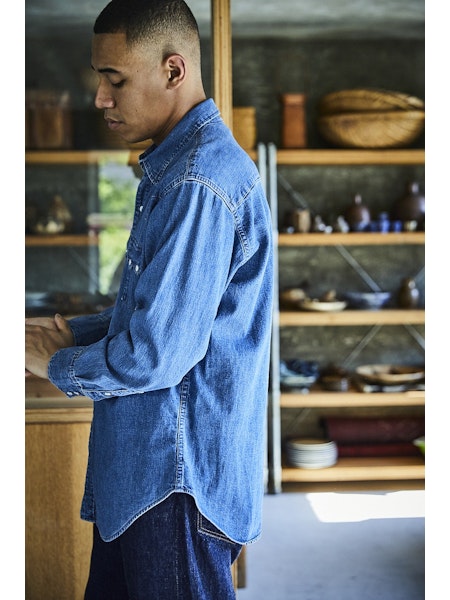 orSlow Denim Western Shirt - Used Denim – Totem Brand Co.