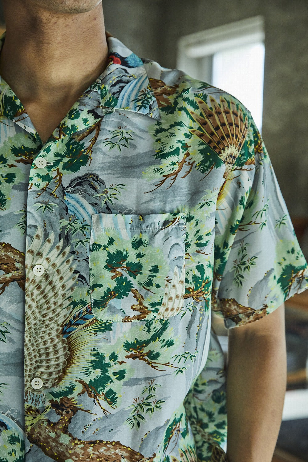orSlow - Peacock Garden Hawaiian Shirt (Green 16) – Totem Brand Co.