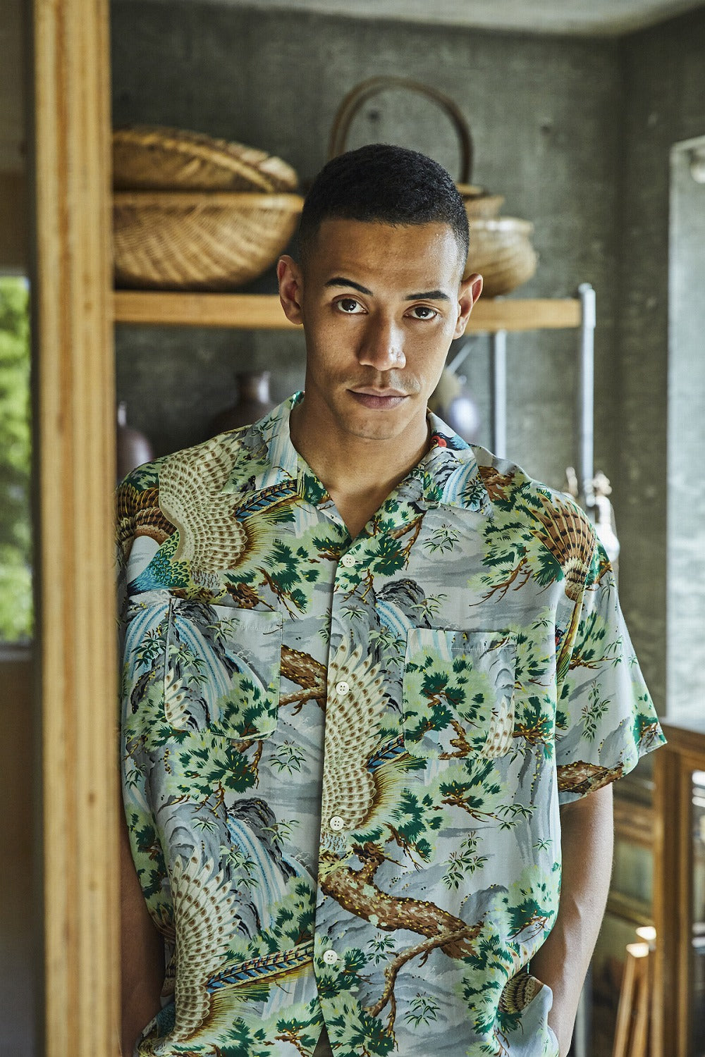 orSlow - Peacock Garden Hawaiian Shirt (Green 16) – Totem Brand Co.