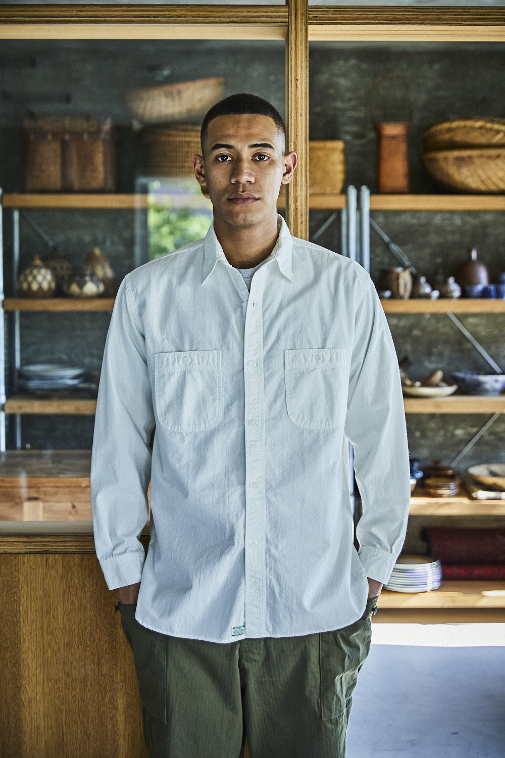 orSlow Relax Fit Chambray Work Shirt - White – Totem Brand Co.