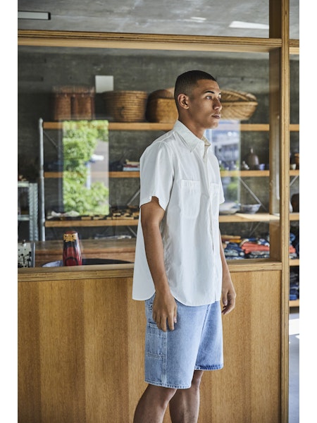 orSlow Short Sleeve Chambray Work Shirt - White – Totem Brand Co.