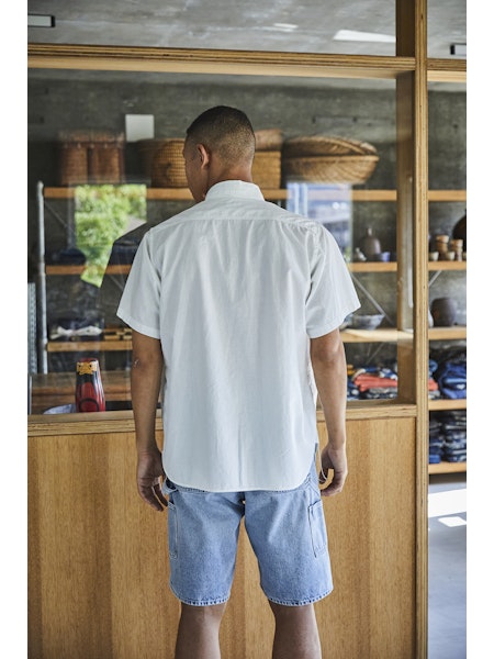 orSlow Short Sleeve Chambray Work Shirt - White – Totem Brand Co.