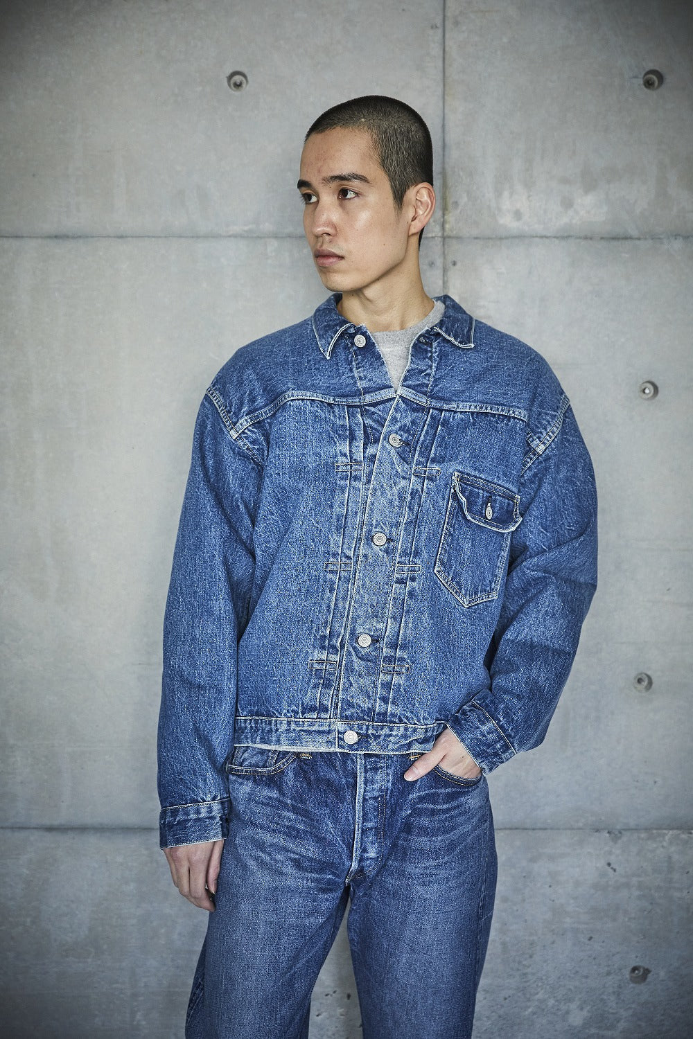orslow 1st サイズL PLEATED FRONT BLOUSE orSlow Type 1 Pleated Front Blouse Used Wash - 2 Year Wash – Totem