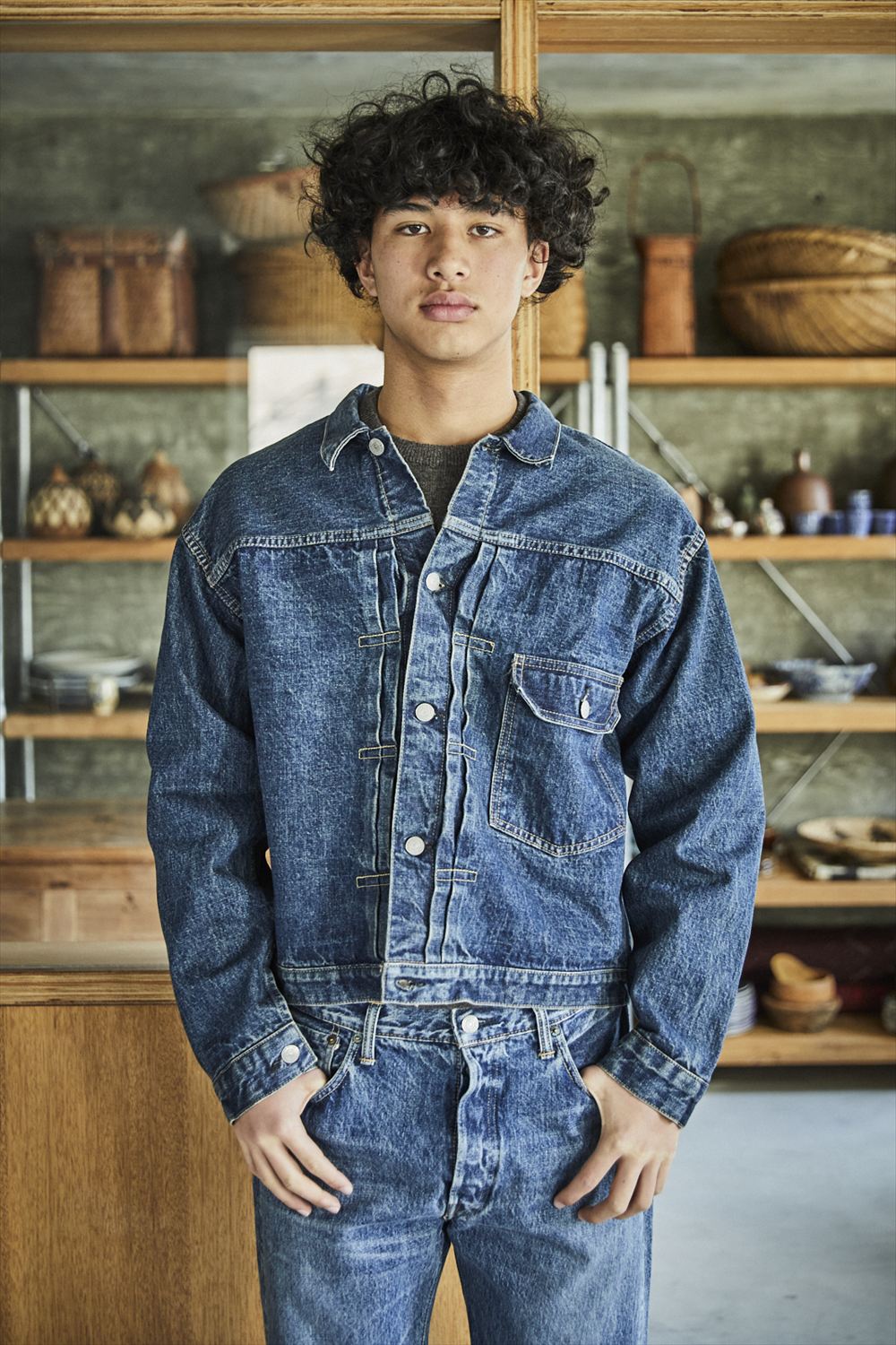 orSlow Type 1 Pleated Front Blouse Used Wash - 2 Year Wash – Totem orSlow Type 1 Pleated Front Blouse Used Wash - 2 Year Wash – Totem