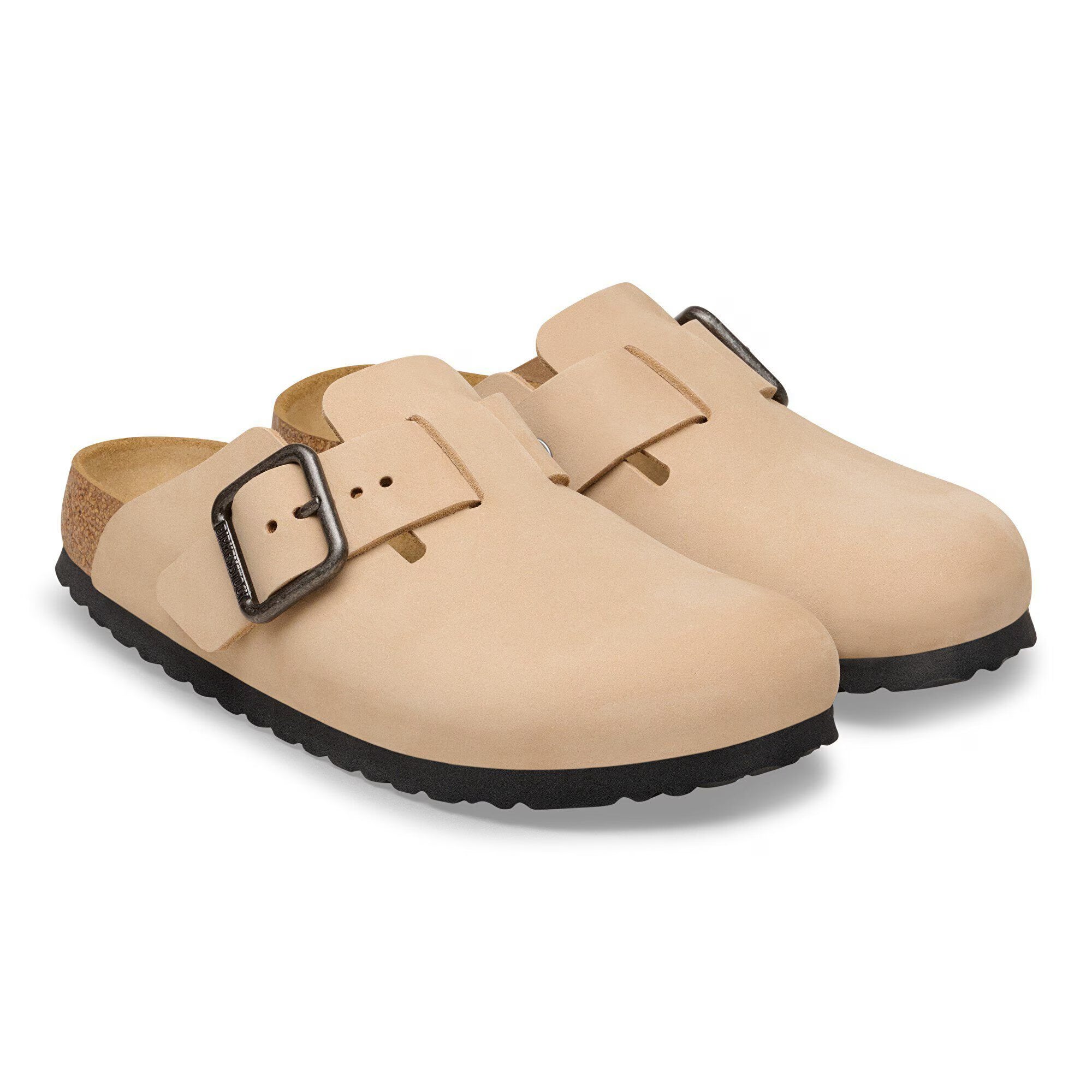 Birkenstock Boston Wire Buckle Nubuck Leather Regular - Sandcastle