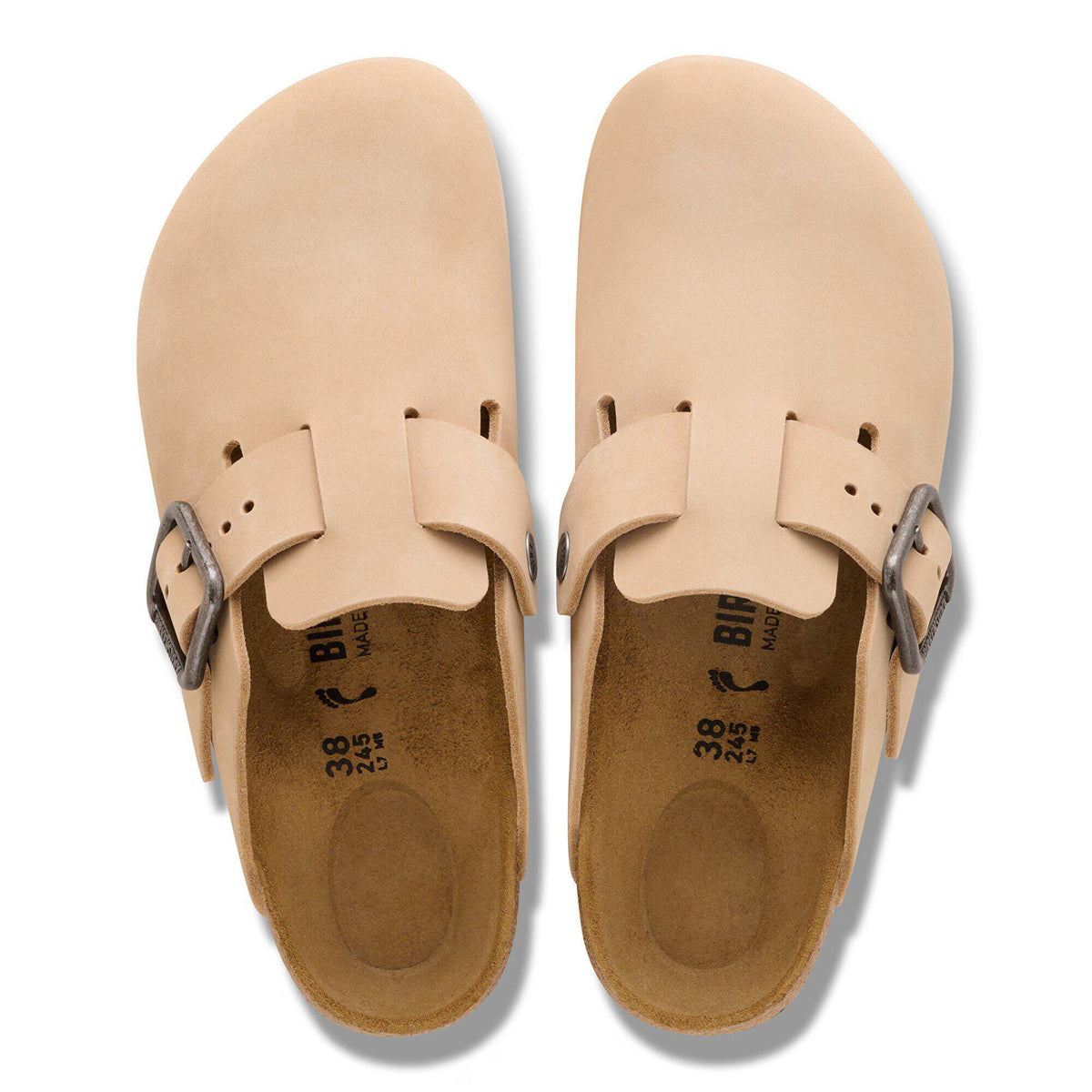 Birkenstock Boston Wire Buckle Nubuck Leather Regular - Sandcastle
