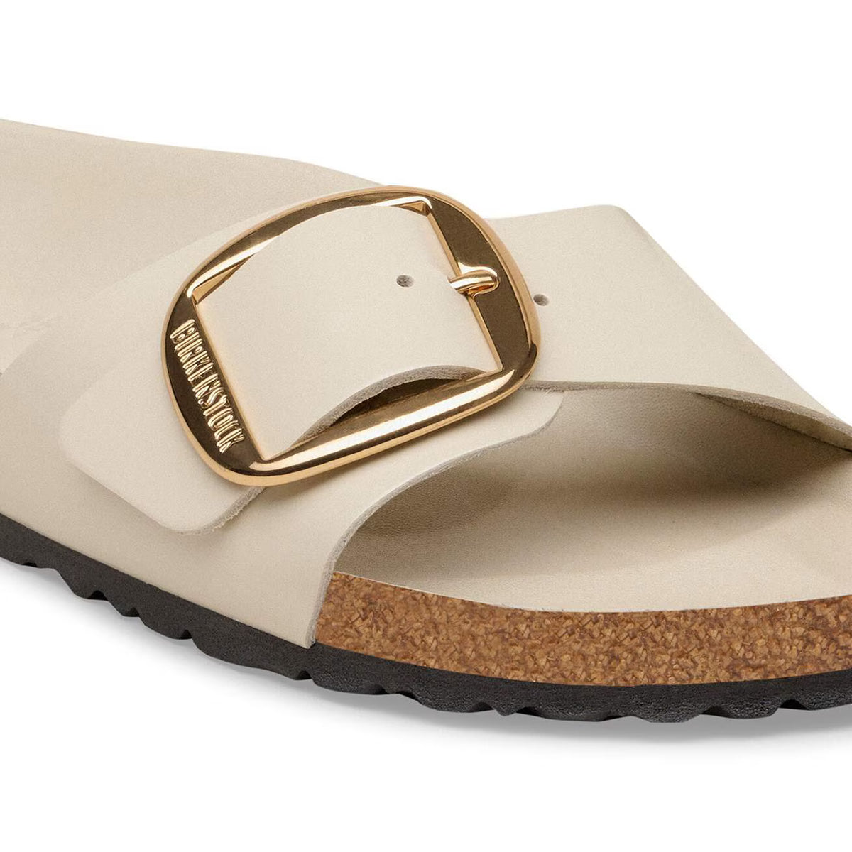 Birkenstock Madrid Big Buckle Leather Narrow - High-Shine Oyster