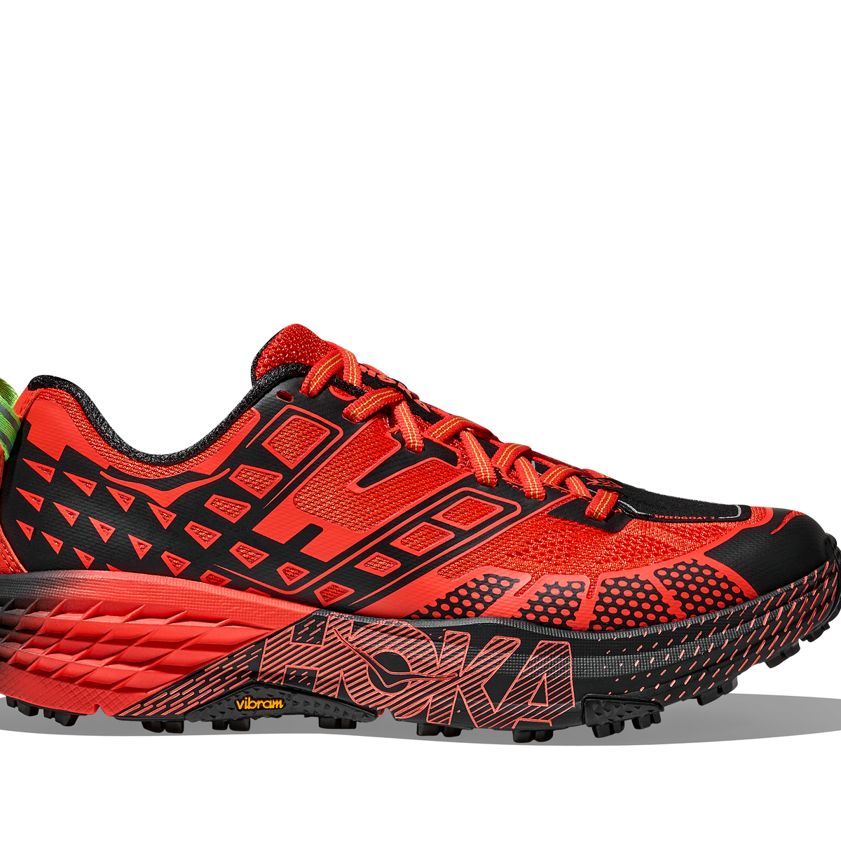 Hoka - U Speedgoat 2 - Tomato / Electric Green – Totem Brand Co.
