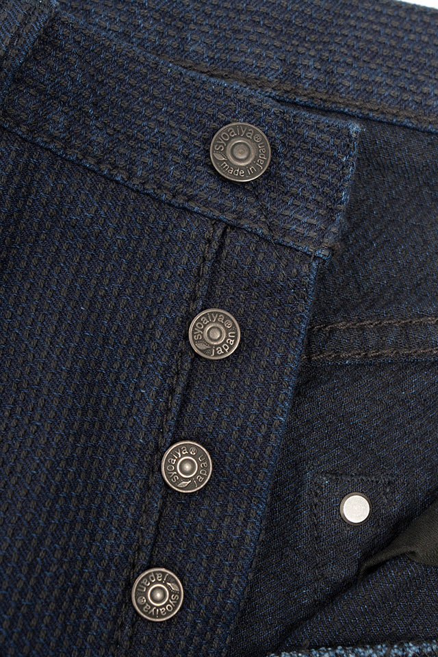 Pure Blue Japan [1177-ID] Men's Woven Sashiko 5 Pockets Pants