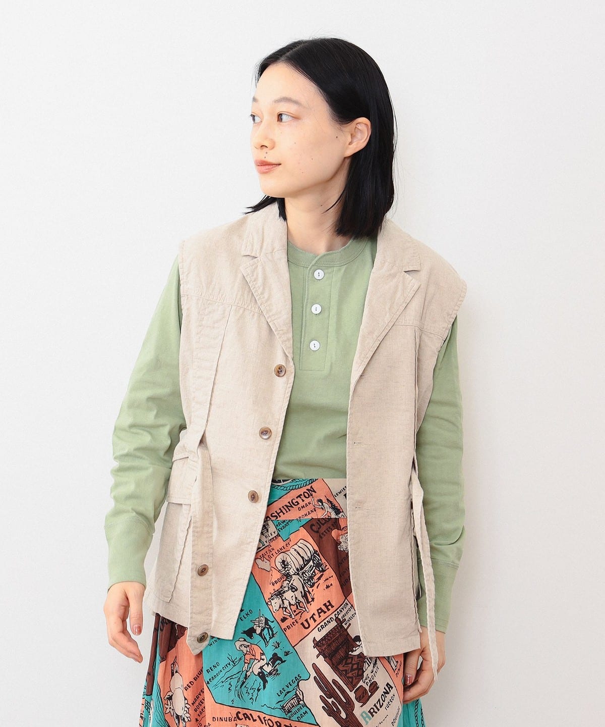 Beams Boy O.C/L Norfolk Vest - Beige – Totem Brand Co.