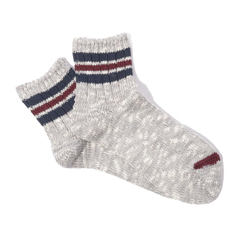 Anonymous Ism - Stripes short slub socks - M.Grey