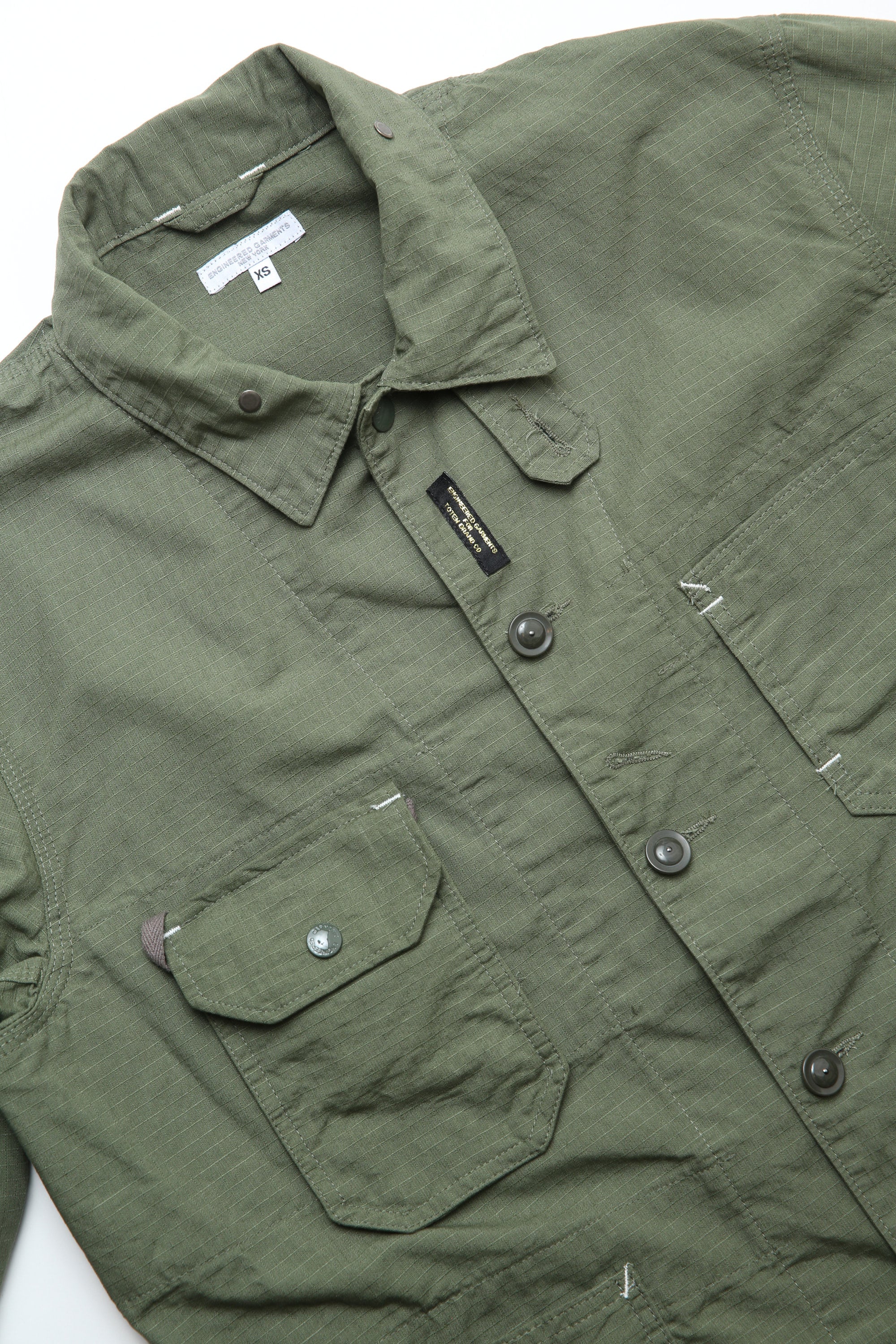 Engineered Garments X Totem FU Over Coverall Jacket - Olive Cotton 