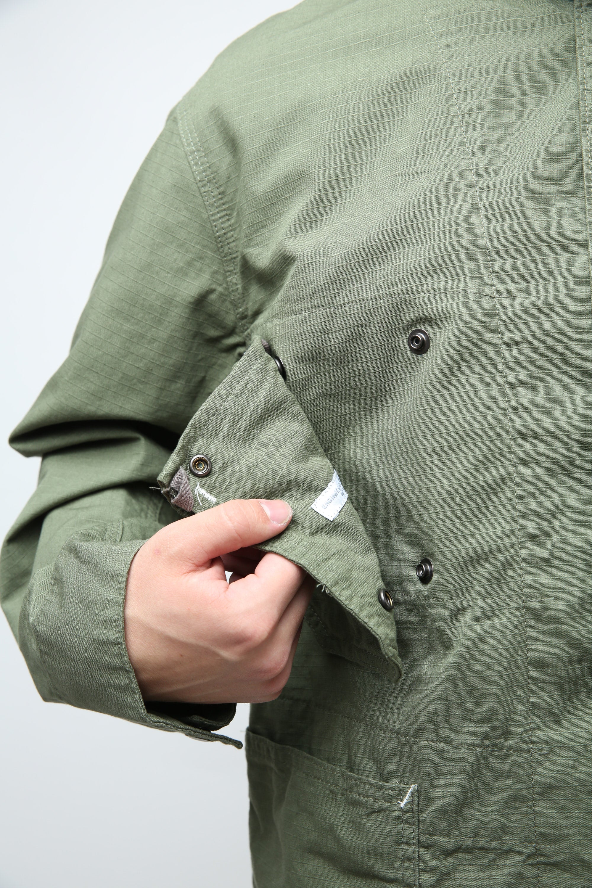 Engineered Garments X Totem FU Over Coverall Jacket - Olive Cotton 