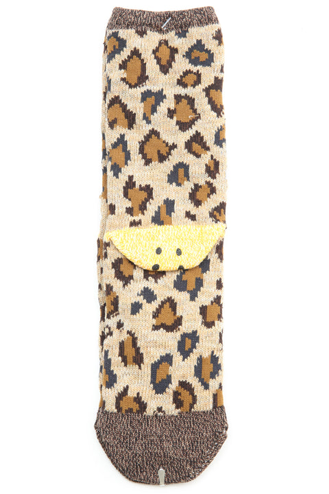 Leopard Smilie Socks - Green | KAPITAL | Peggs & Son.