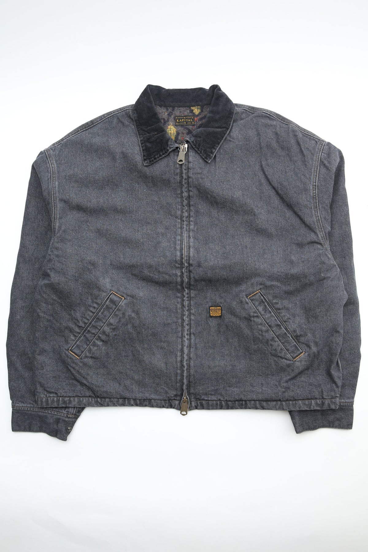 Kapital 14oz Denim T-Back Drizzler Jacket - Black x Ecru – Totem 