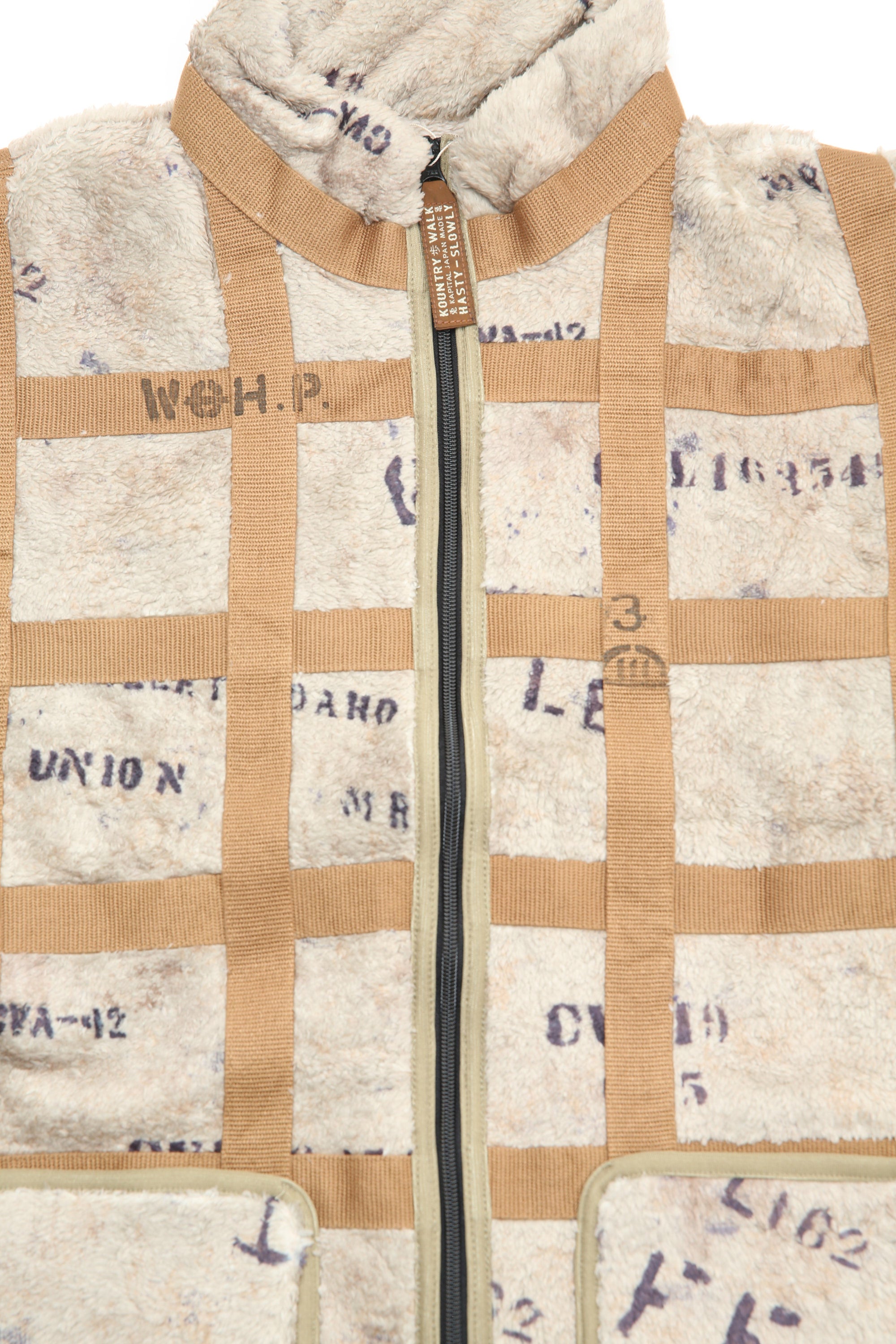 Kapital Fleece PRISONER Craft Tattersall Zip Blouson - Beige