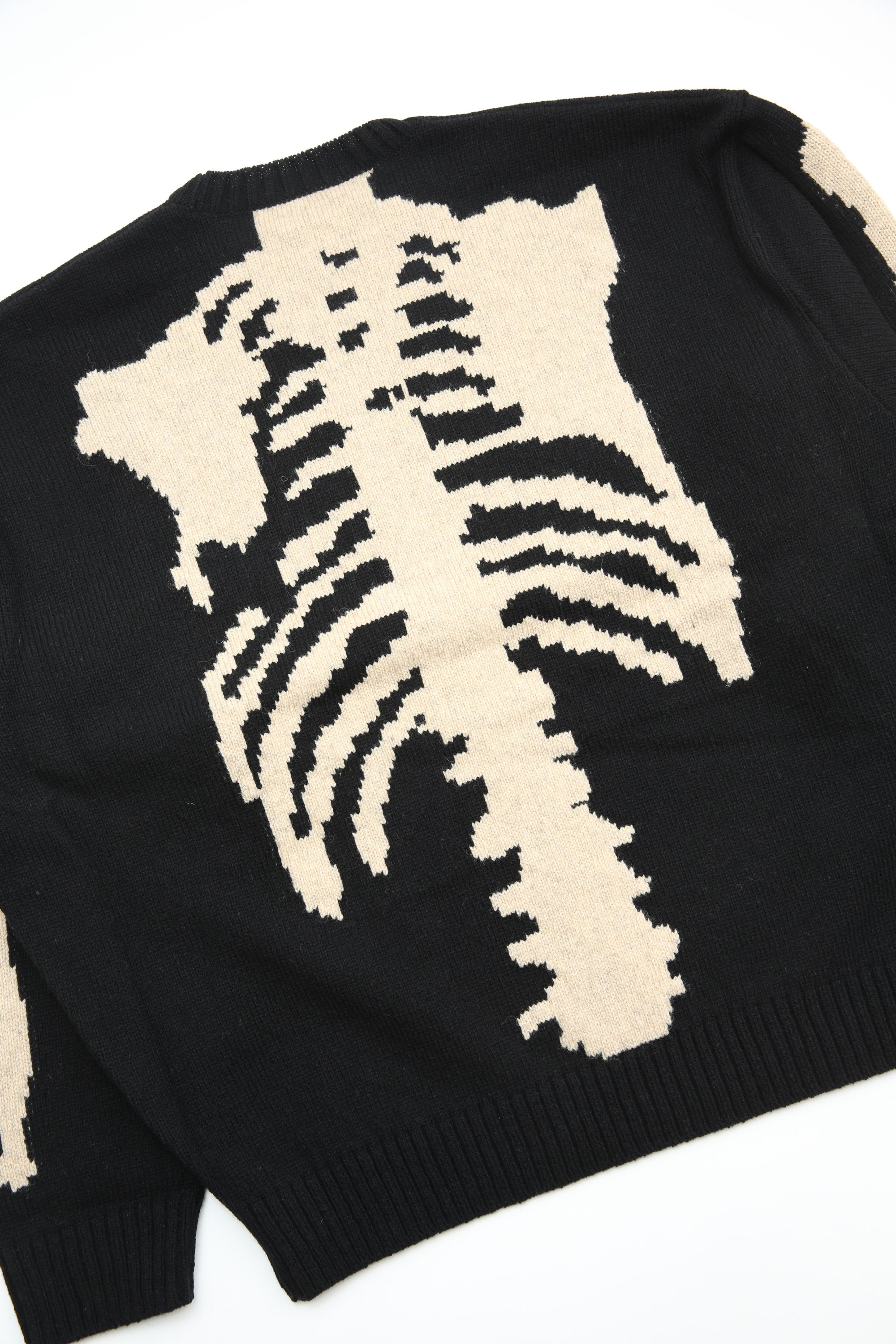 Kapital 5G Wool Knit BONE Crew Sweater - Black – Totem Brand Co.