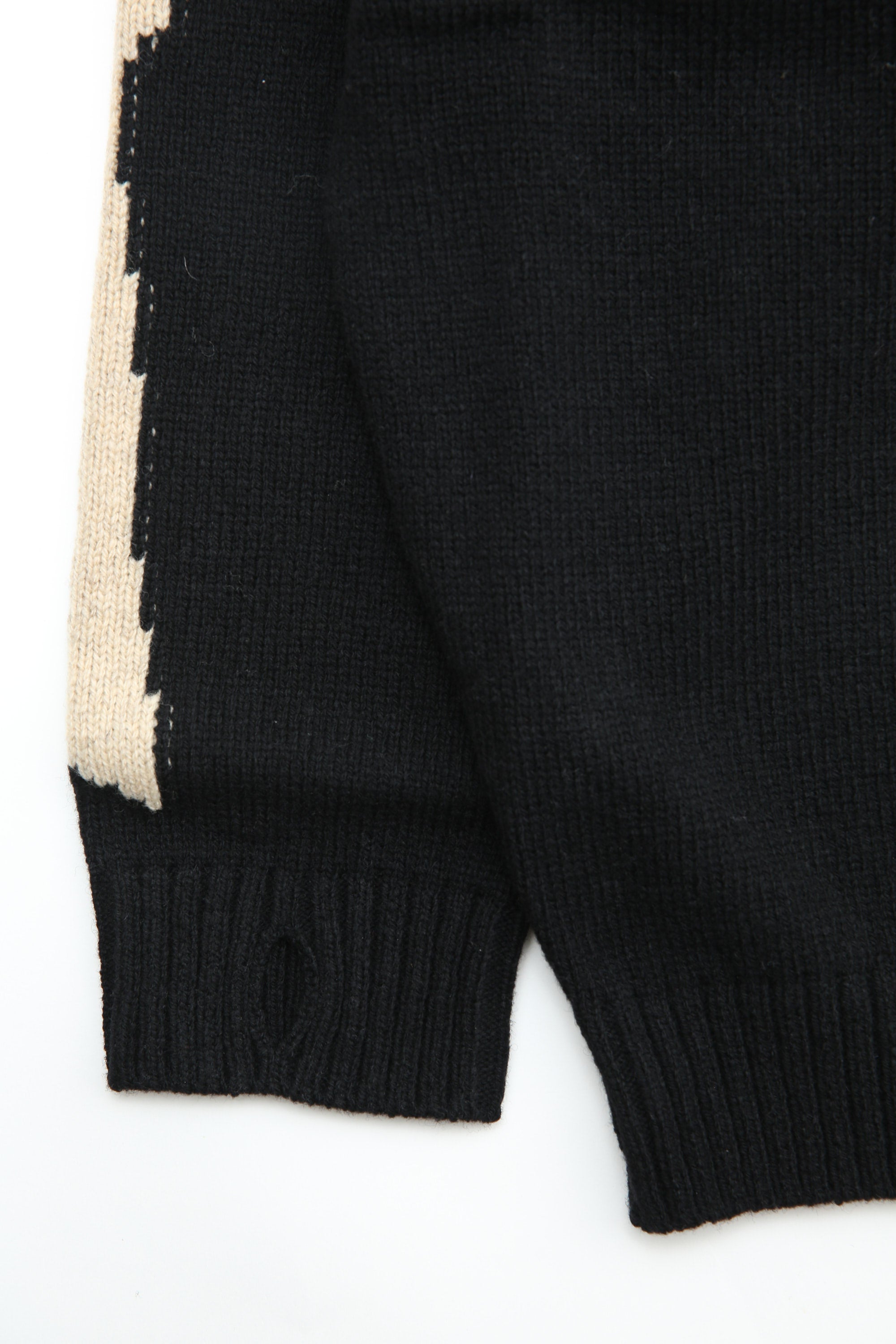 Kapital 5G Wool Knit BONE Crew Sweater - Black – Totem Brand Co.