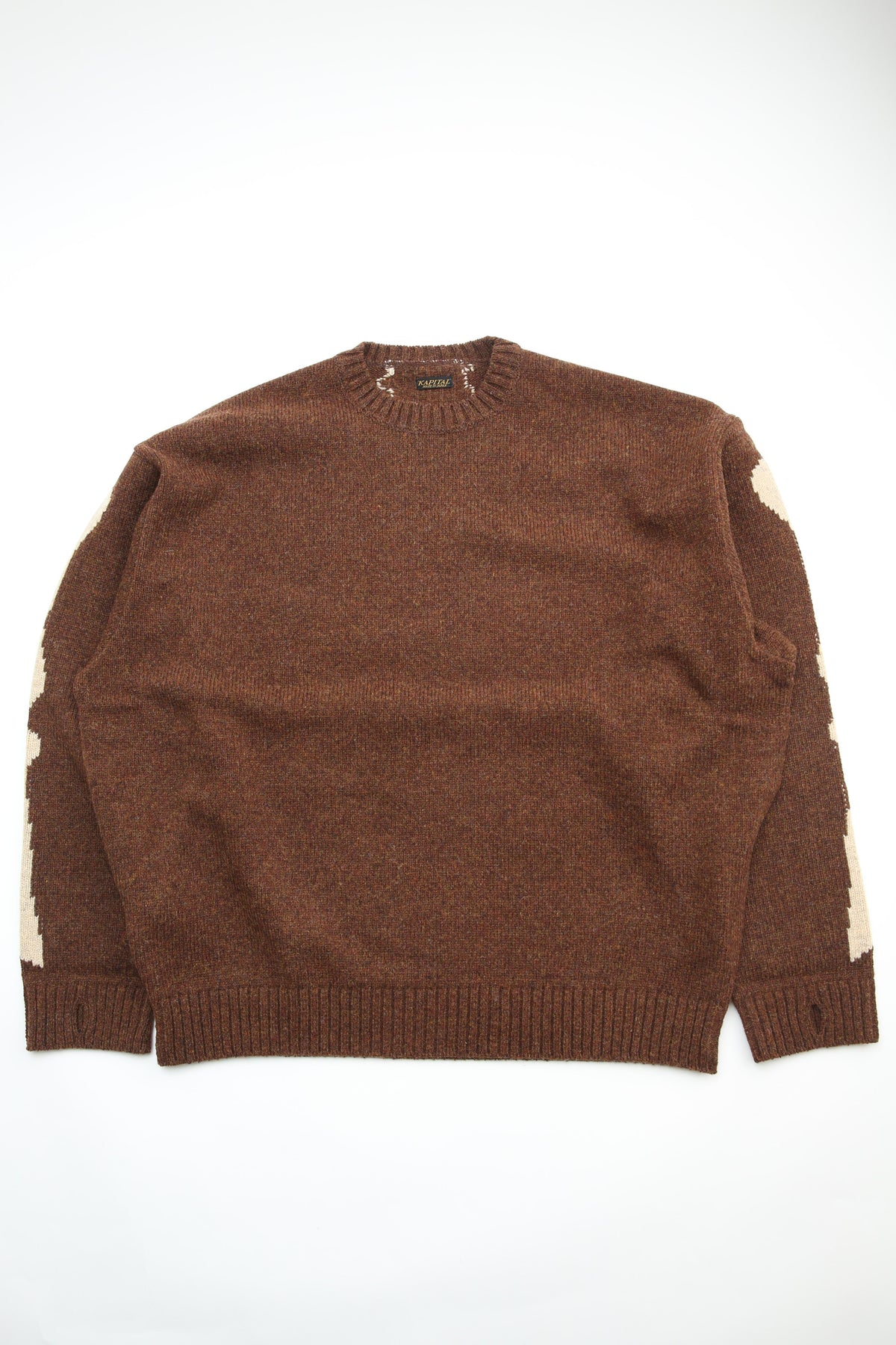 Kapital 5G Wool Knit BONE Crew Sweater - Brown – Totem Brand Co