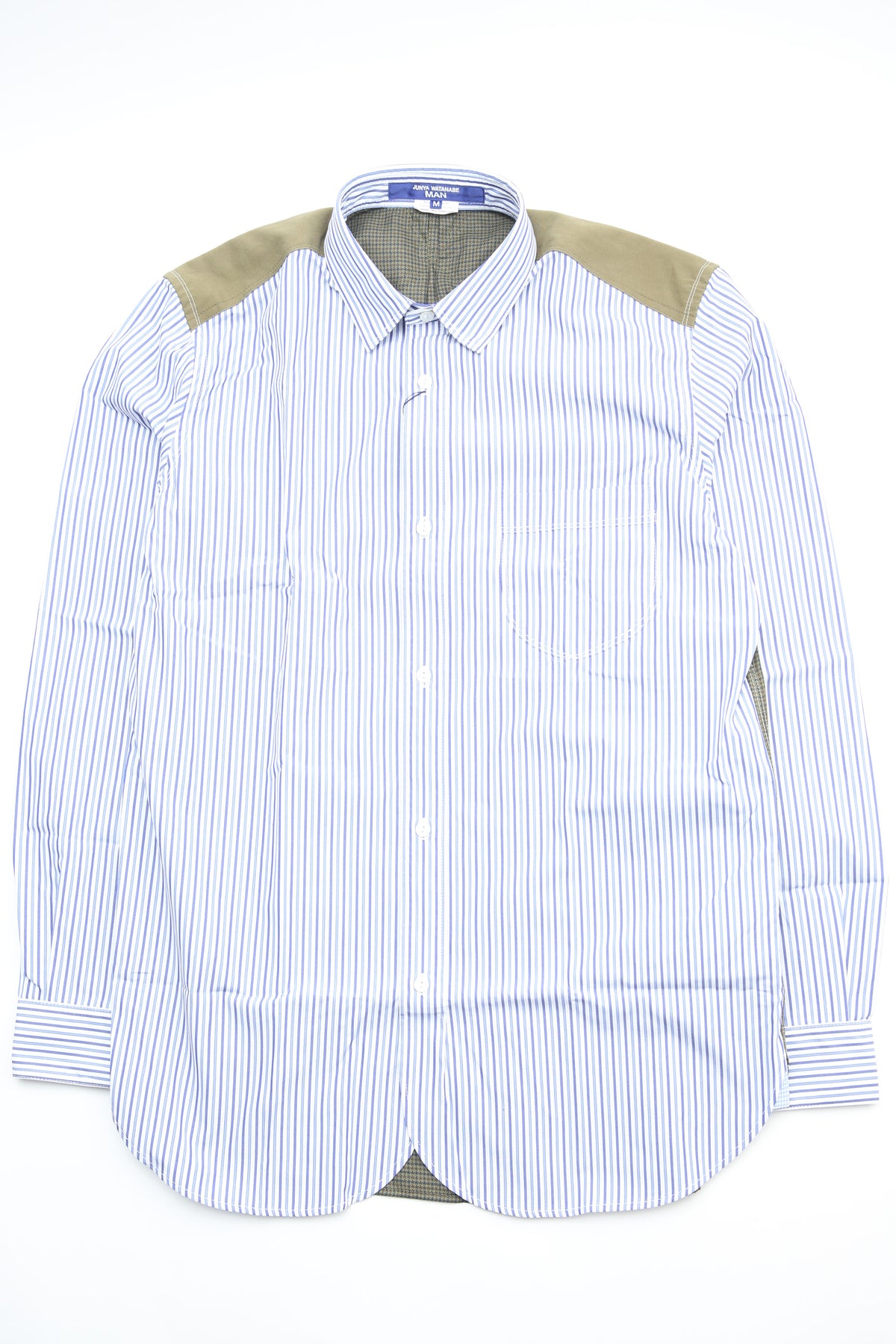 Junya Watanabe MAN Shirt - Blue Stripe / Olive Plaid – Totem Brand Co