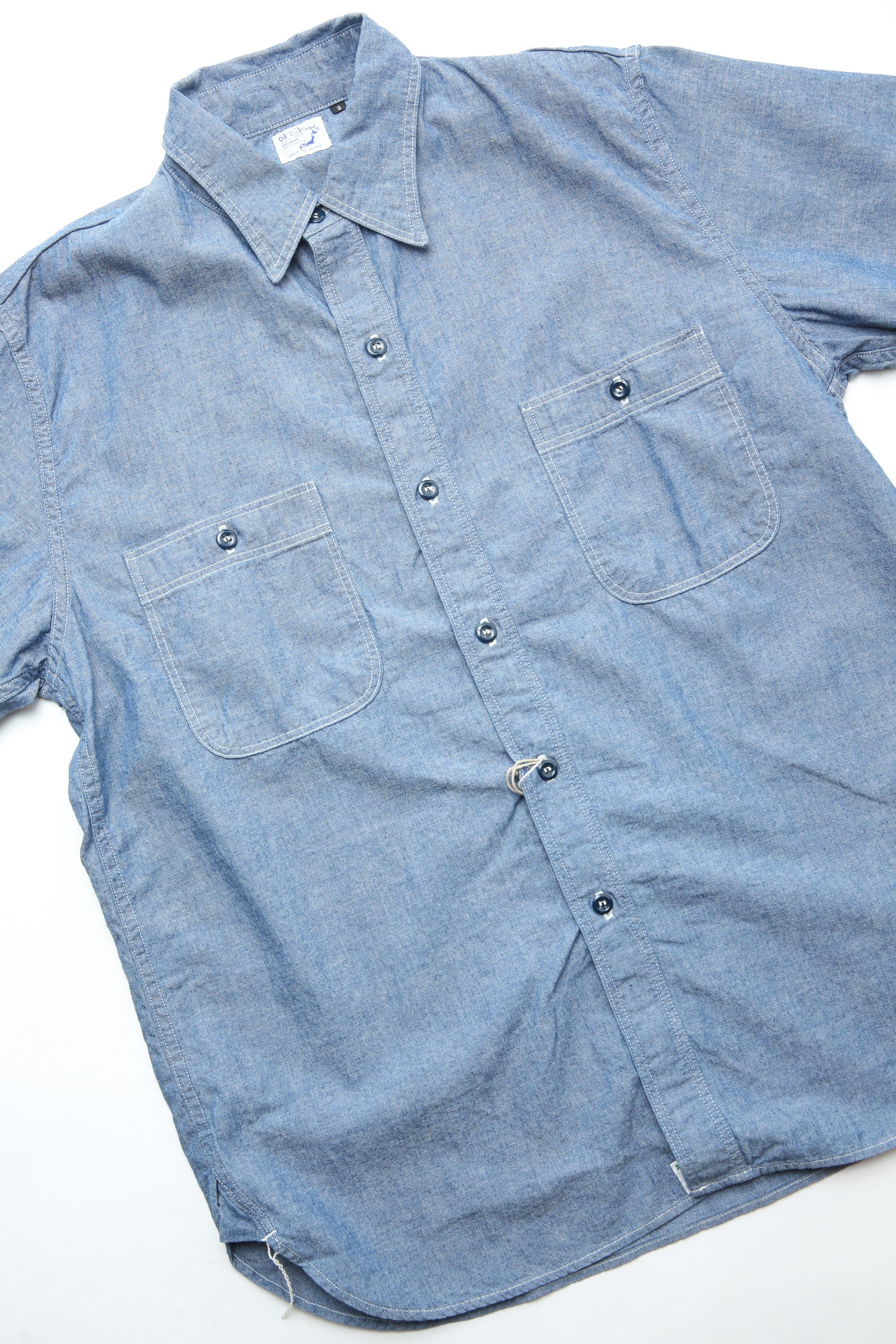 orSlow Short Sleeve Chambray Work Shirt - Chambray – Totem Brand Co.
