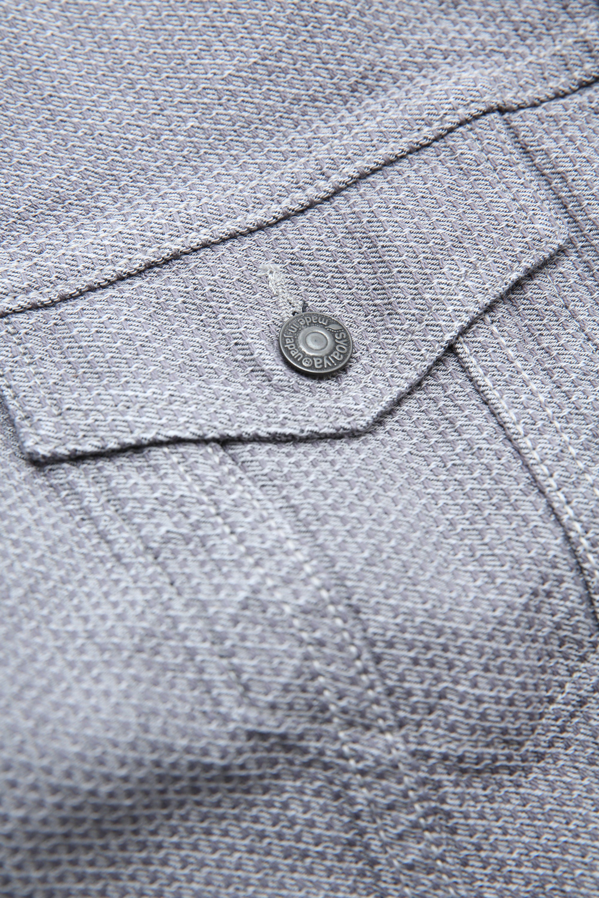 Pure Blue Japan [6221-GRY] Men's Woven Sashiko Type3 Jacket - Gray