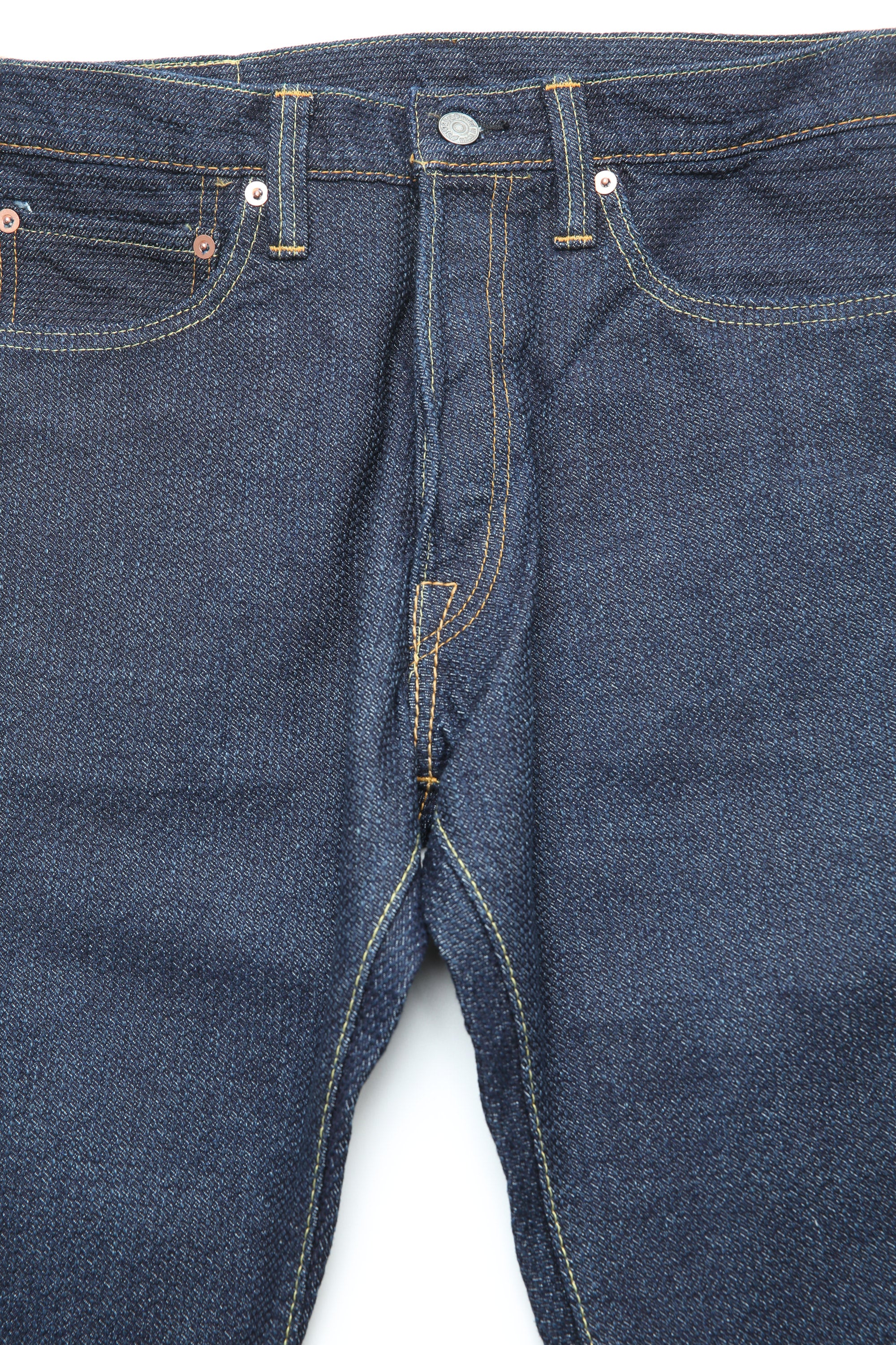 Pure Blue Japan [1170-2-ID] Men's Woven Sashiko Pants Relaxed