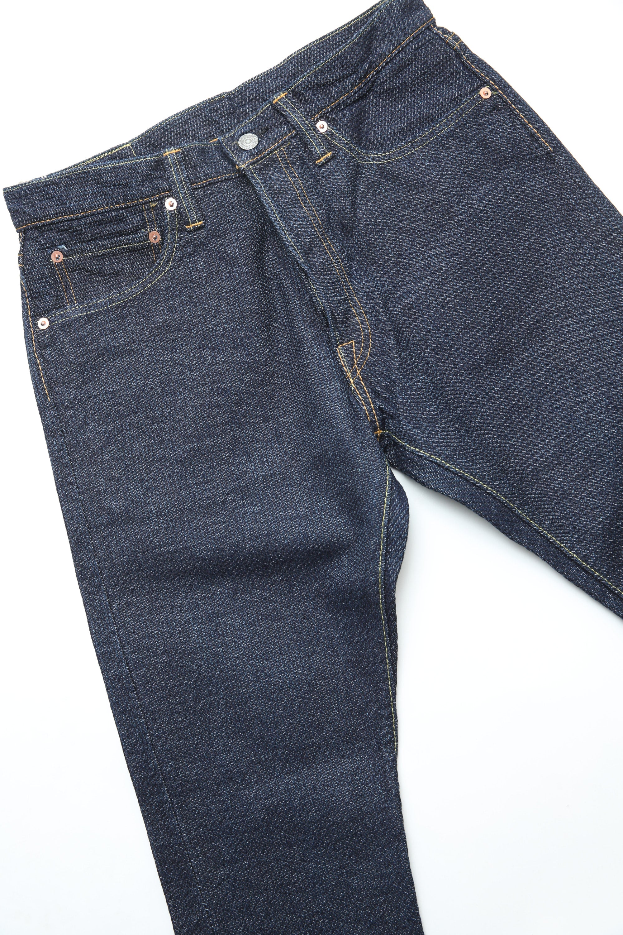 Pure Blue Japan [1170-2-ID] Men's Woven Sashiko Pants Relaxed
