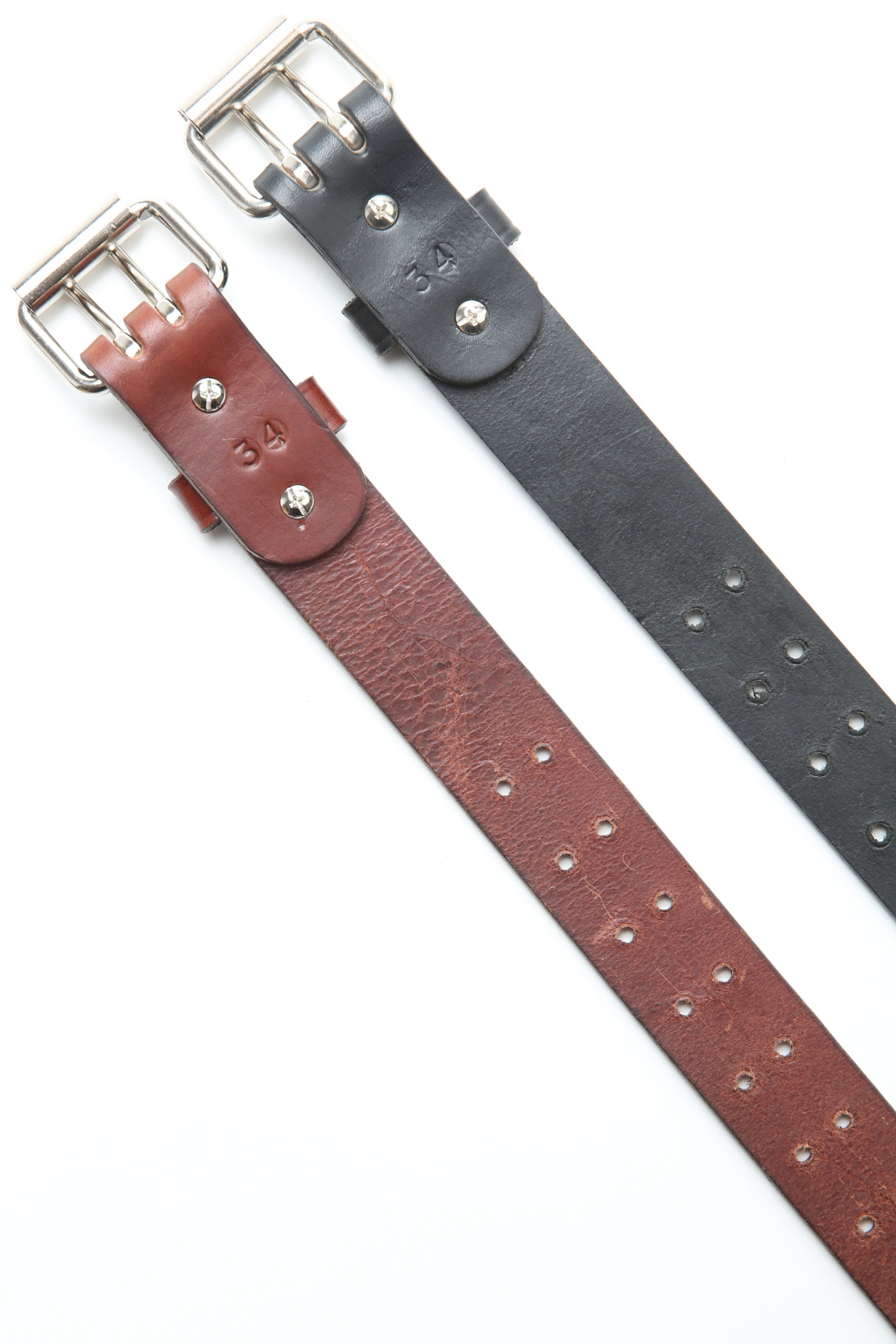 VlaMiTex Genuine Leather Belt - 4 Cm Wide, Single/Twin Prong Buckle, Red-Brown, Size 4 (Fits Waist 115-130 Cm)