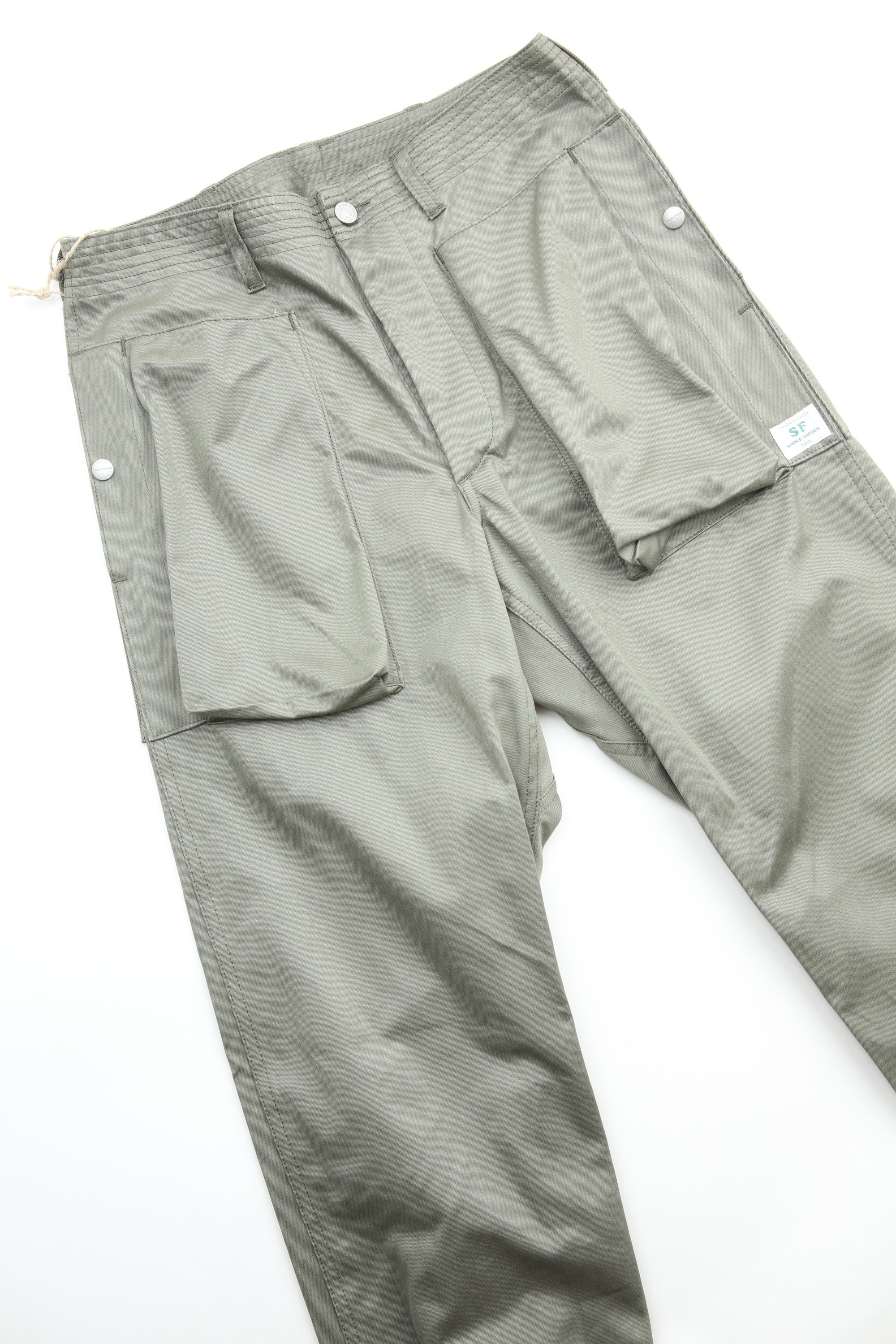 SASSAFRAS Digs Crew Pants オリーブ　サイズL Sassafras Digs Crew Pants 4/5 Duck Canvas Olive