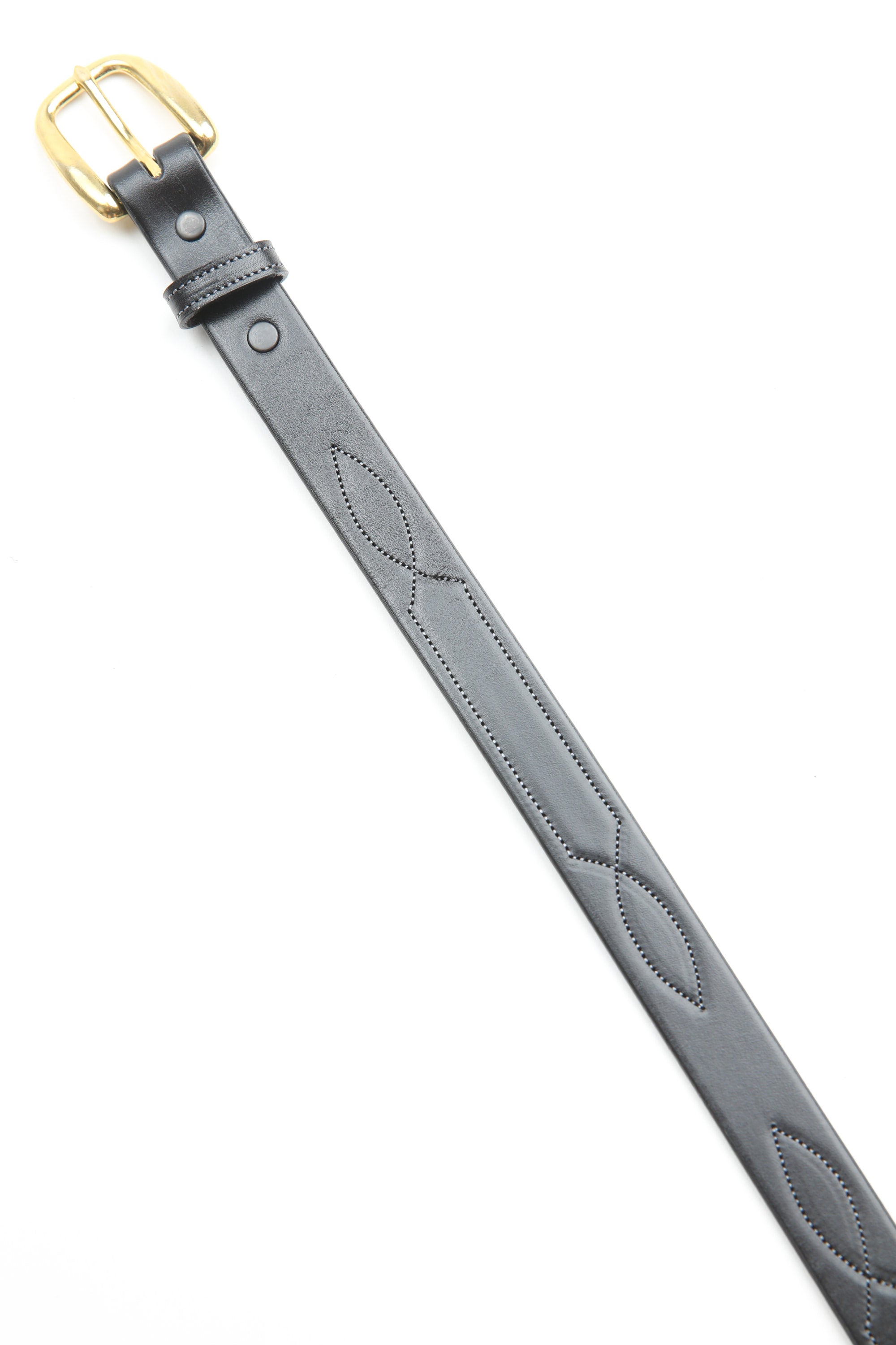 小物 TORY LEATHER STITCHED PATTERN BELT BLACK TORY LEATHER - 【残りわずか】Stitched Pattern Belt(OAKBARK×BRASS