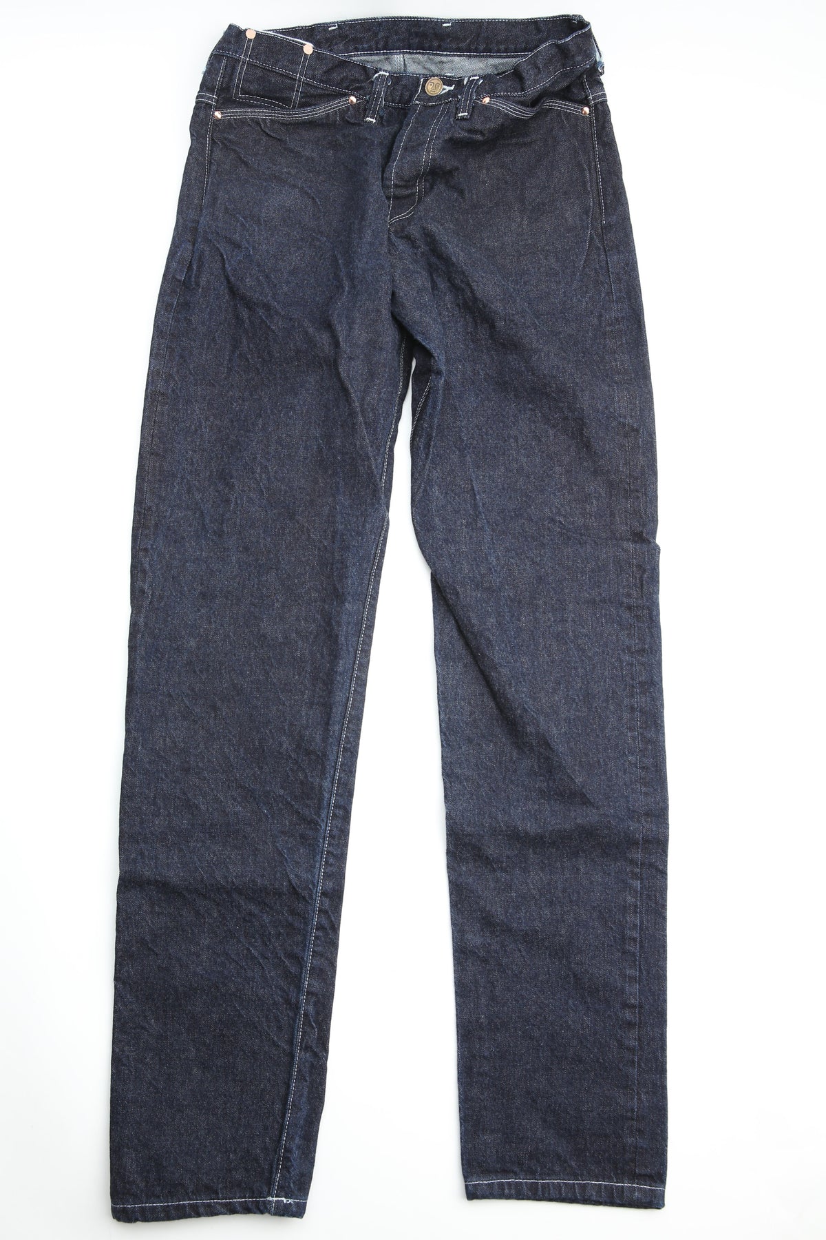 Jean Tender 130 Woad Overdye 16 Oz Selvedge Denim - Taille Haute, Coupe Conique, Fabriqué En Angleterre, Neuf Avec étiquettes