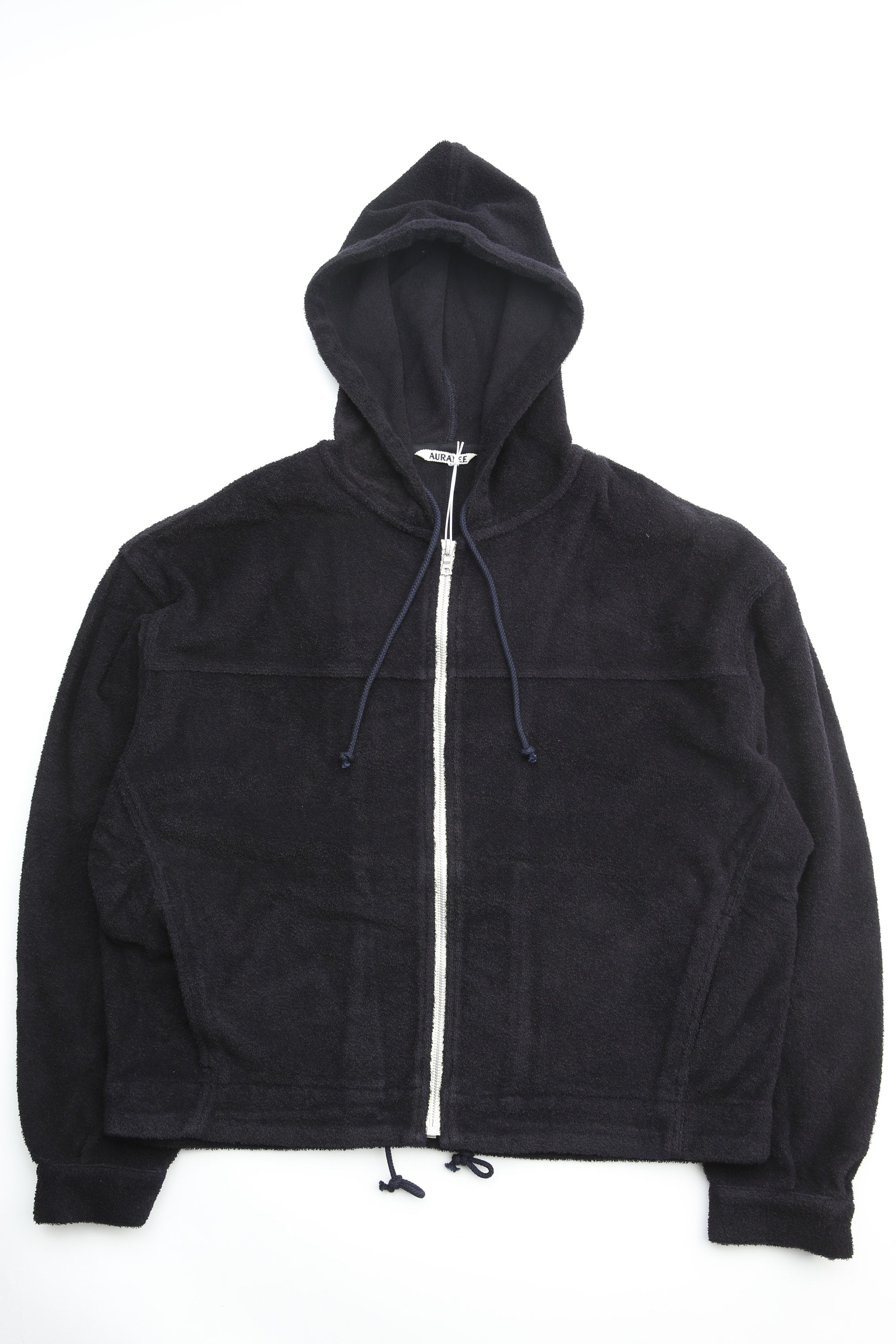 トップス auralee ZIP PARKA LIGHT NAVY A25AP01MS Auralee Product Dyed Pima Light Sweat Zip Parka - Light Navy – Kith